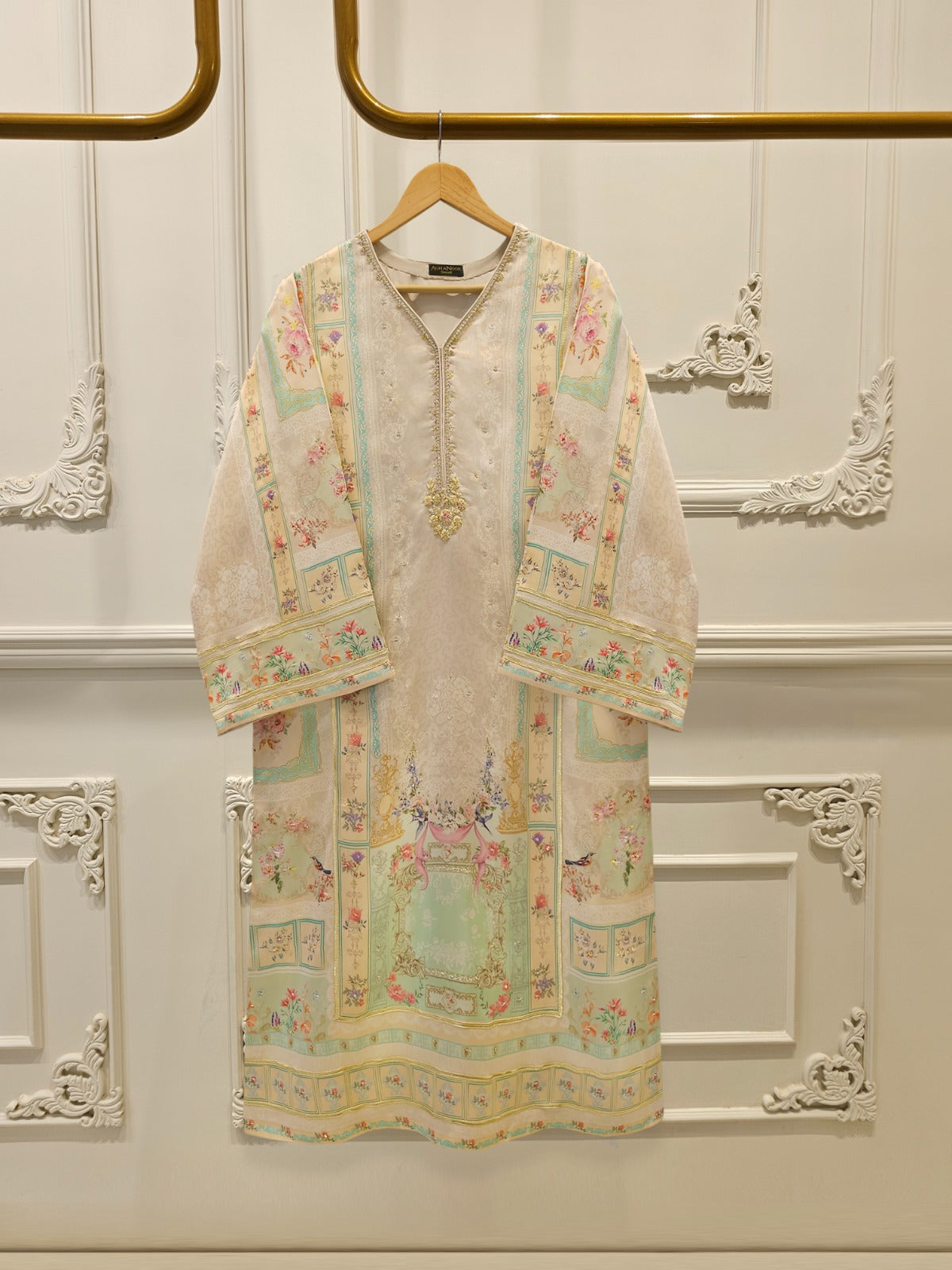2 Piece - Pure Embroidered Chameuse Silk Suit S112073