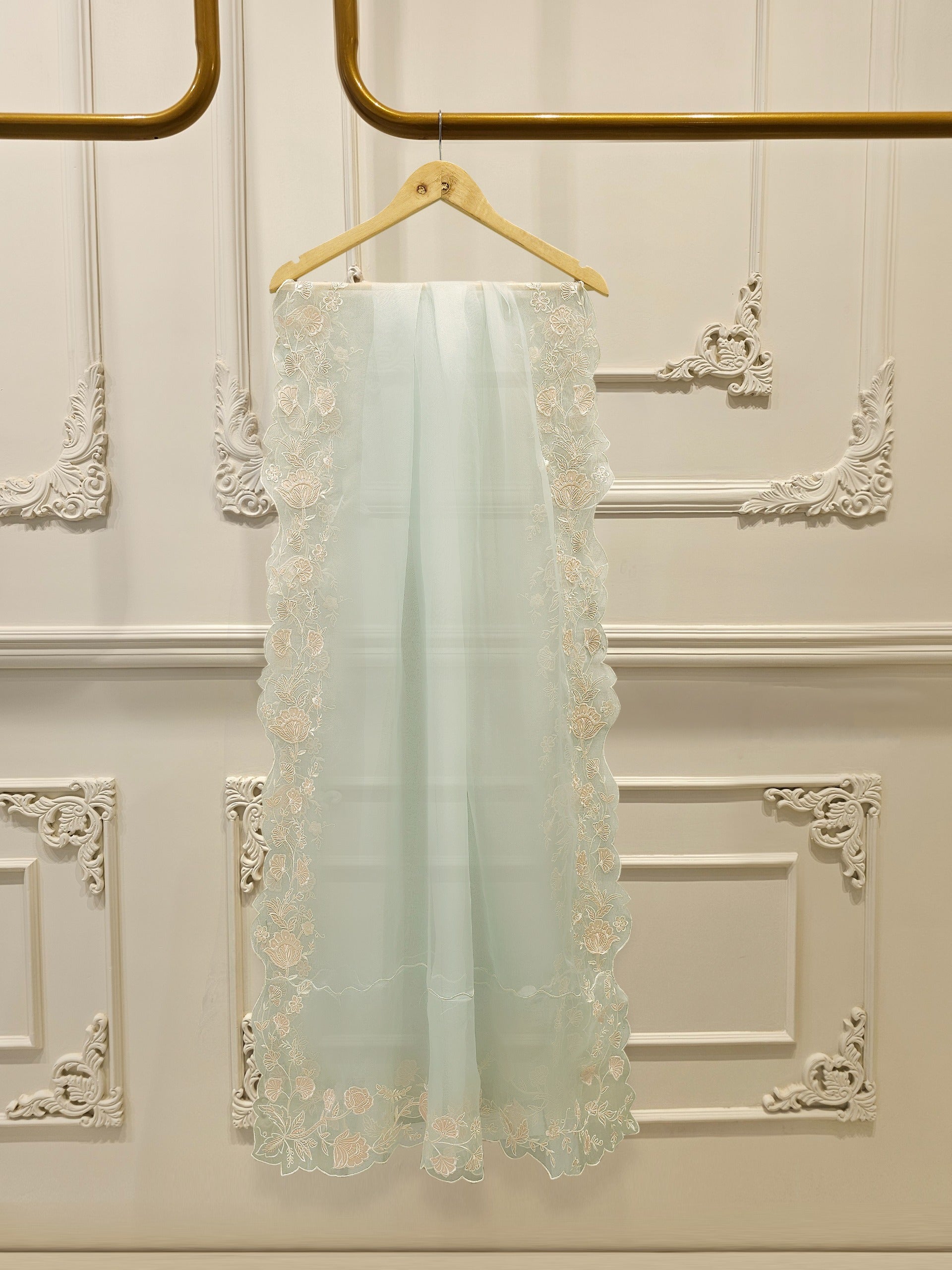 3 Piece- Pure Khadi Silk Embroidered Suit S112074