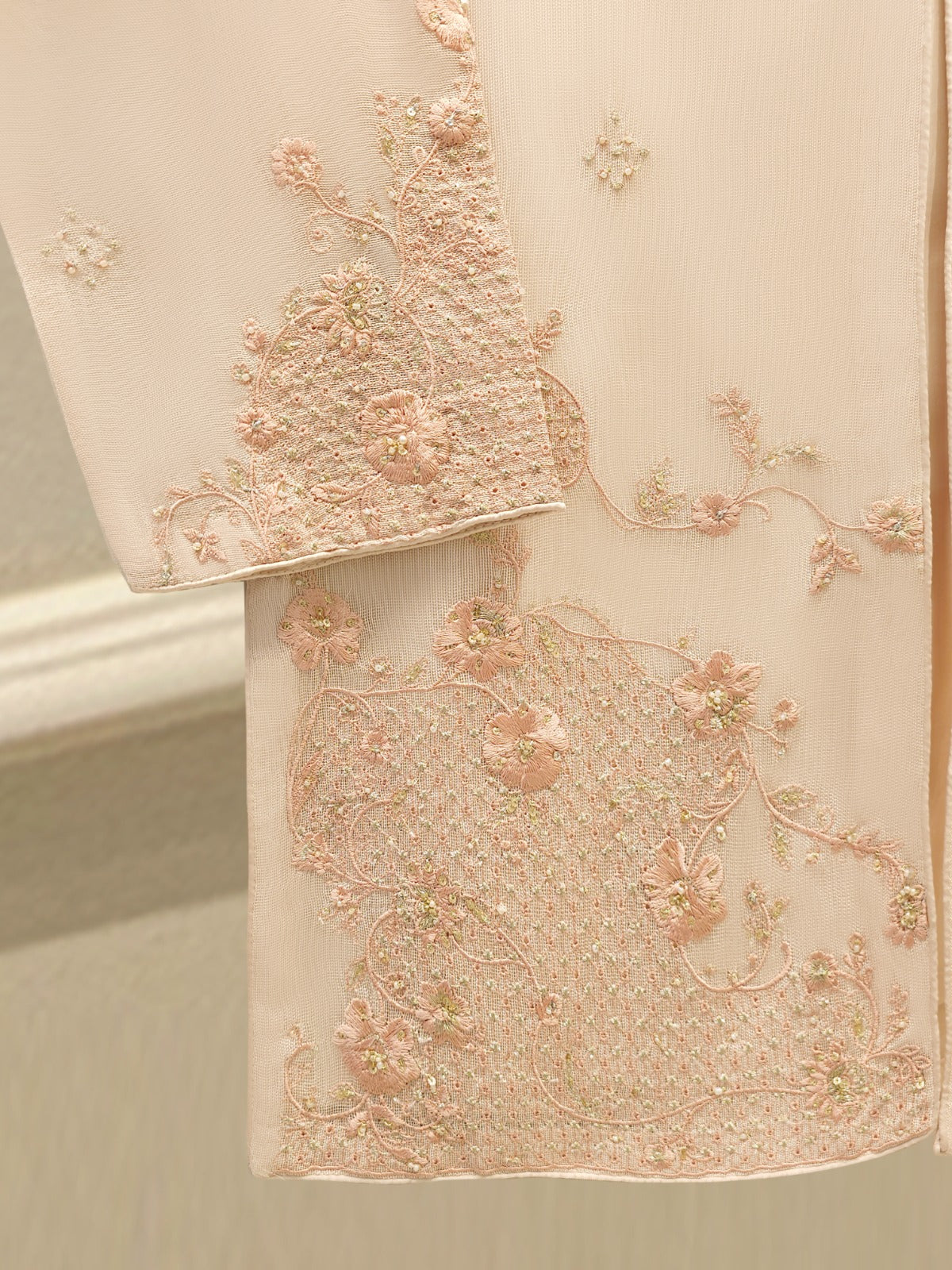 2 Piece - Pure Embroidered Cotton Net Suit S112174