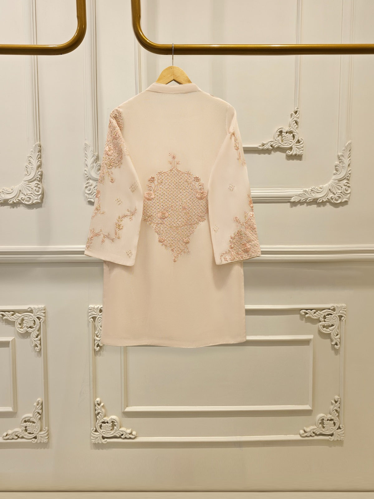 2 Piece - Pure Embroidered Cotton Net Suit S112174