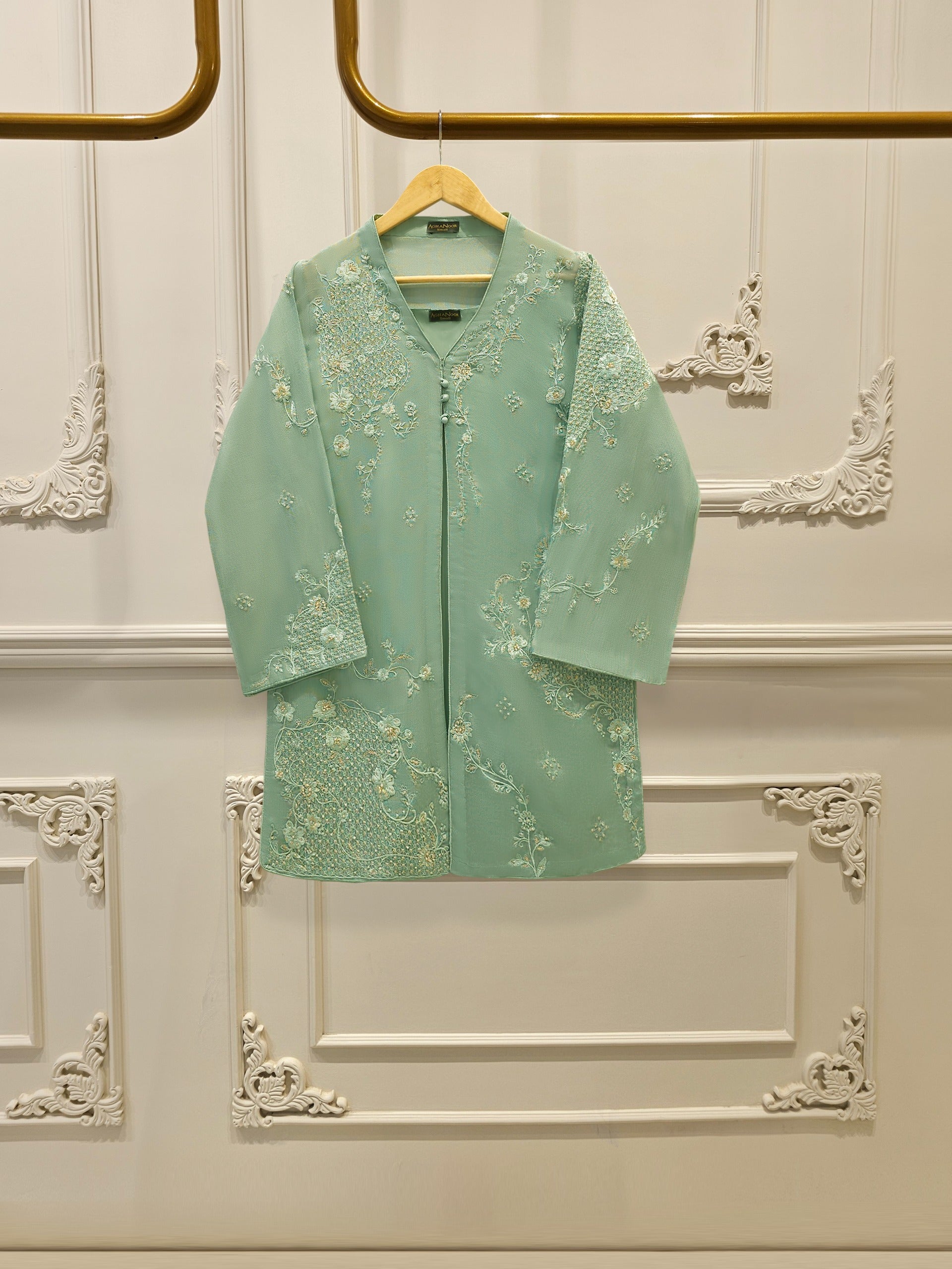 2 Piece - Pure Embroidered Cotton Net Suit S112199