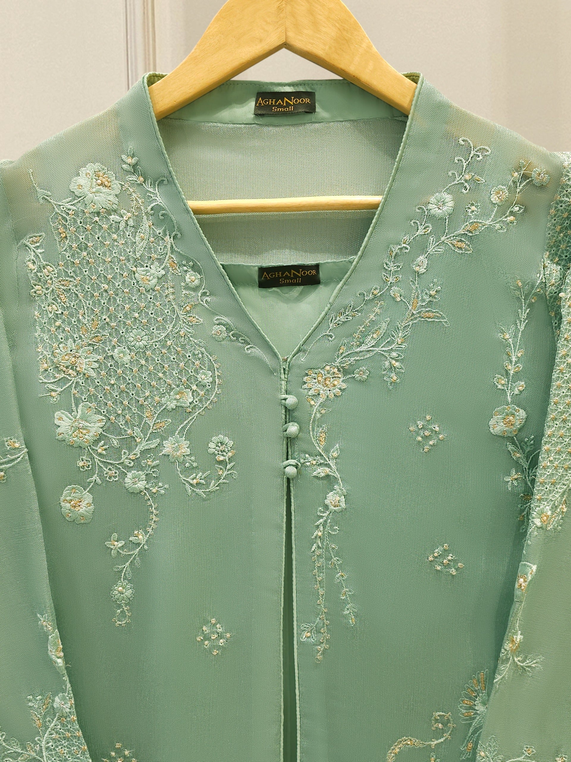 2 Piece - Pure Embroidered Cotton Net Suit S112199