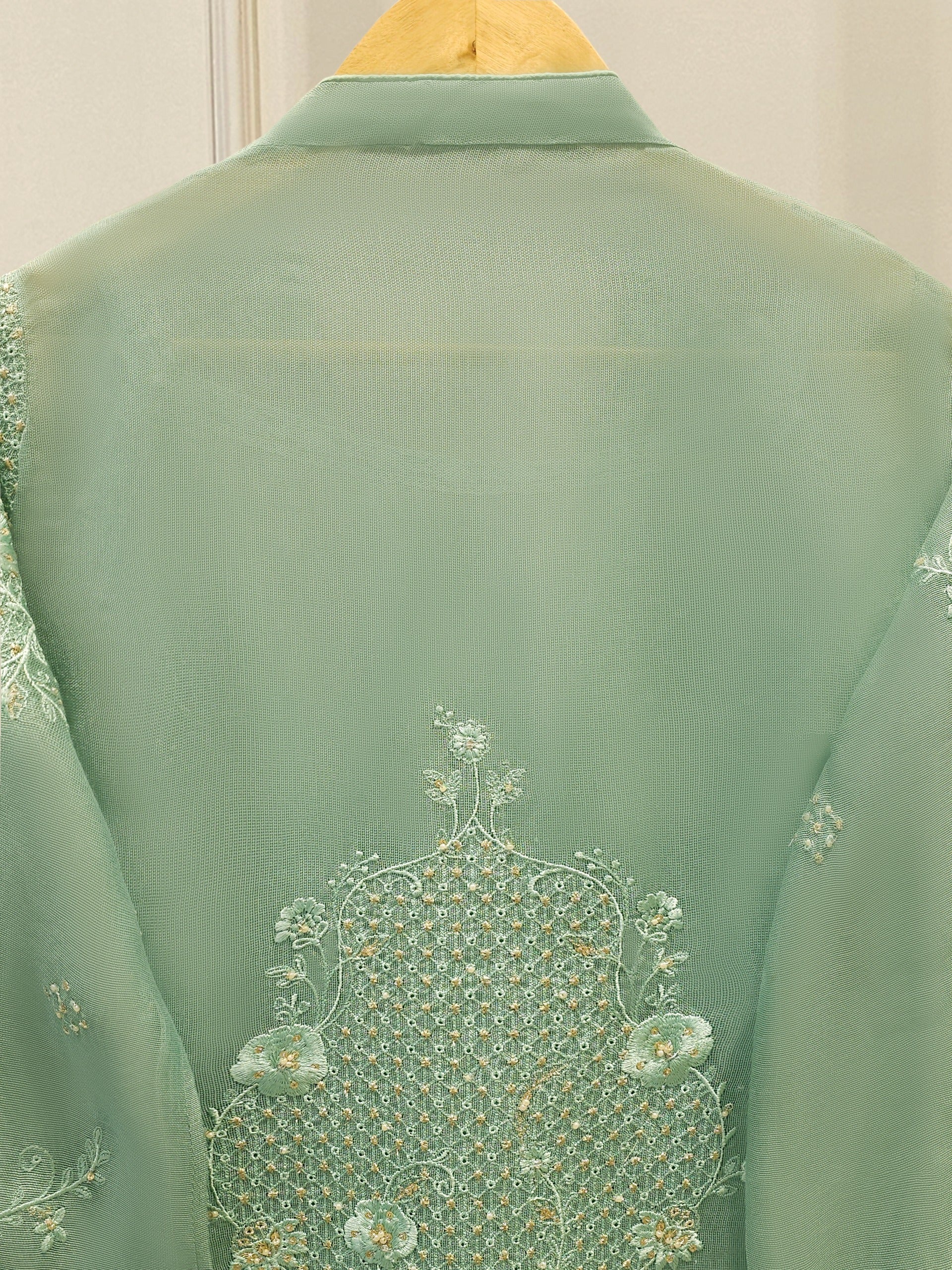 2 Piece - Pure Embroidered Cotton Net Suit S112199