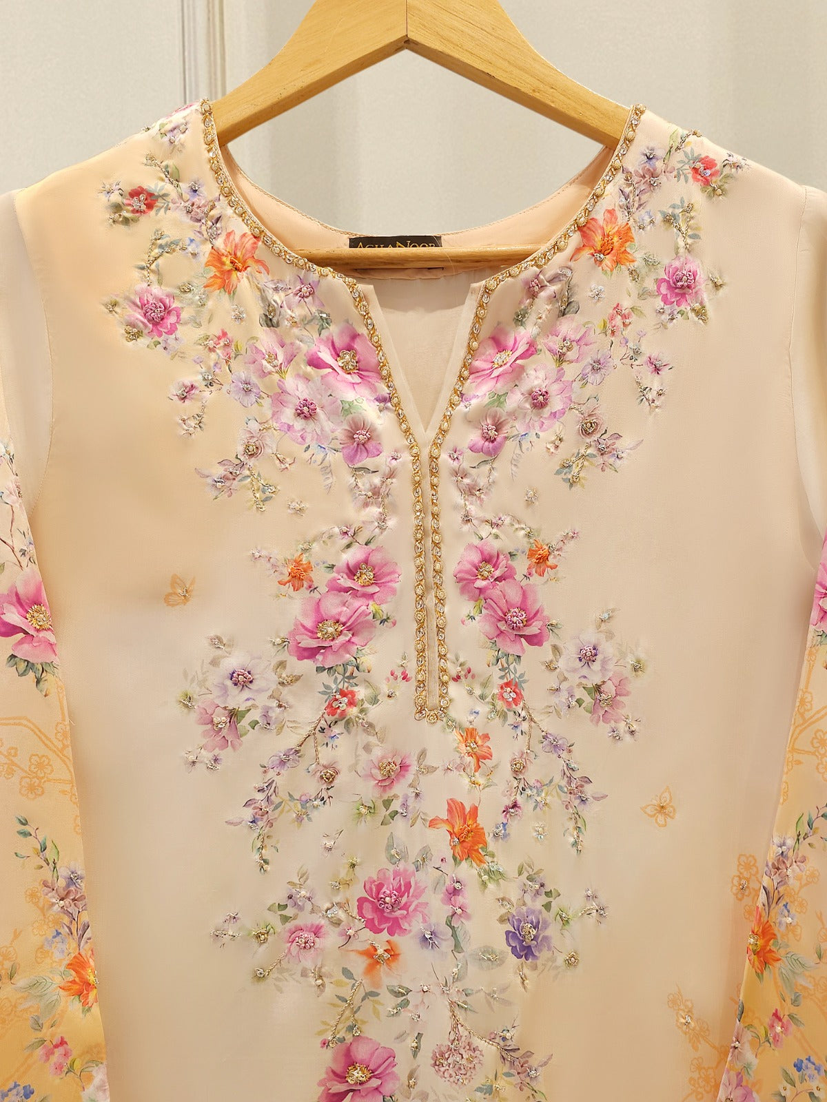2 Piece - Pure Embroidered Charmeuse Silk Suit S112231