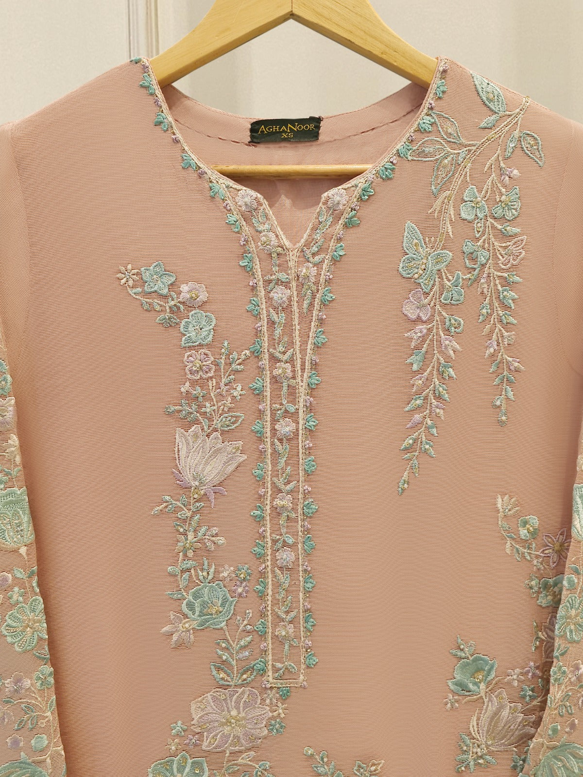 2 Piece - Pure Embroidered Cotton Net Suit S112313