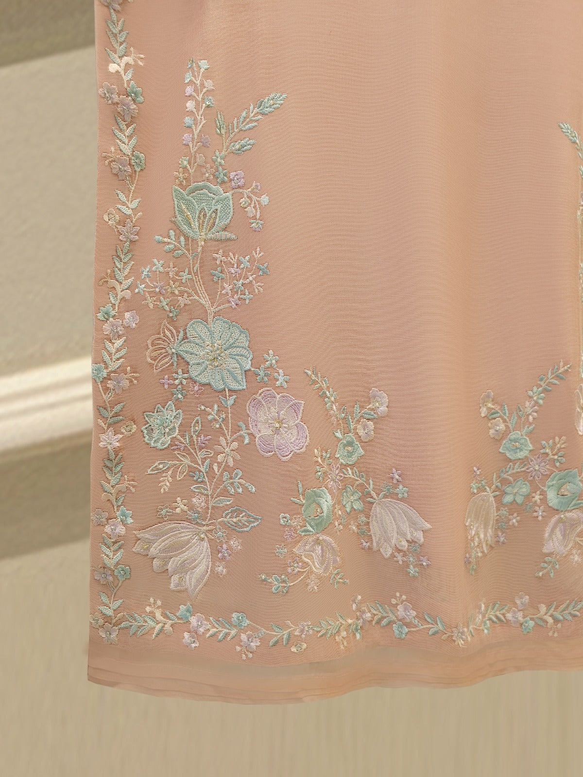 2 Piece - Pure Embroidered Cotton Net Suit S112313