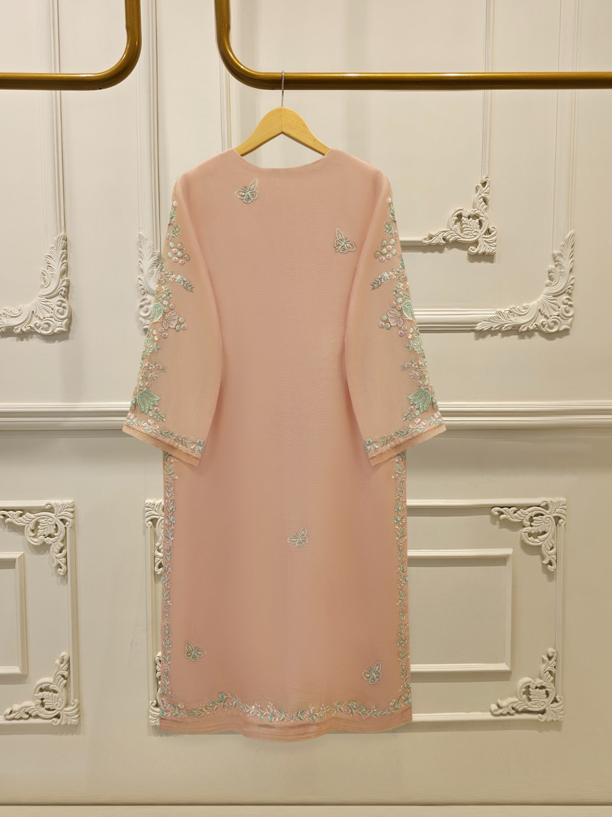 2 Piece - Pure Embroidered Cotton Net Suit S112313