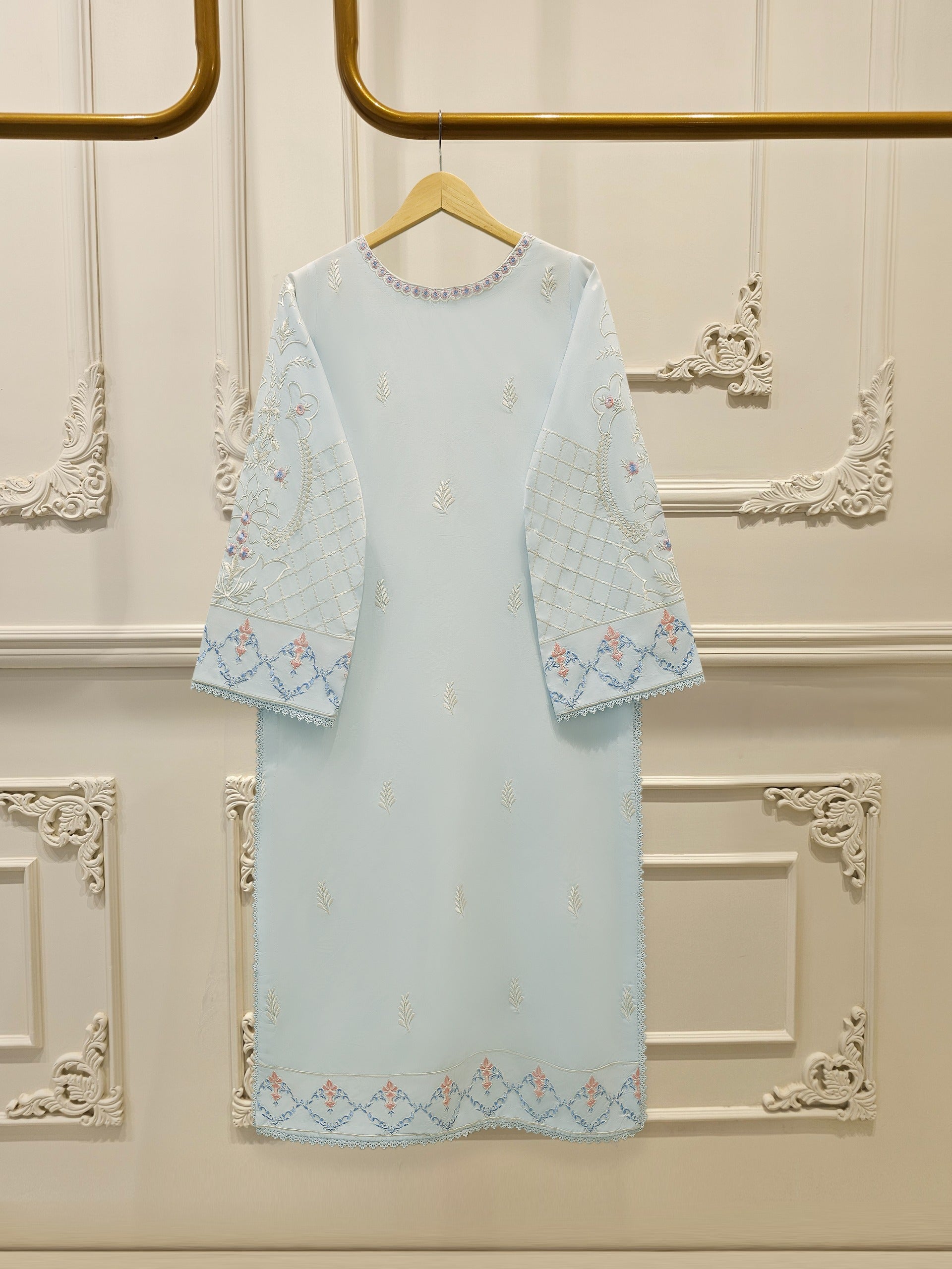 2 Piece - Embroidered Cambric Suit S112341