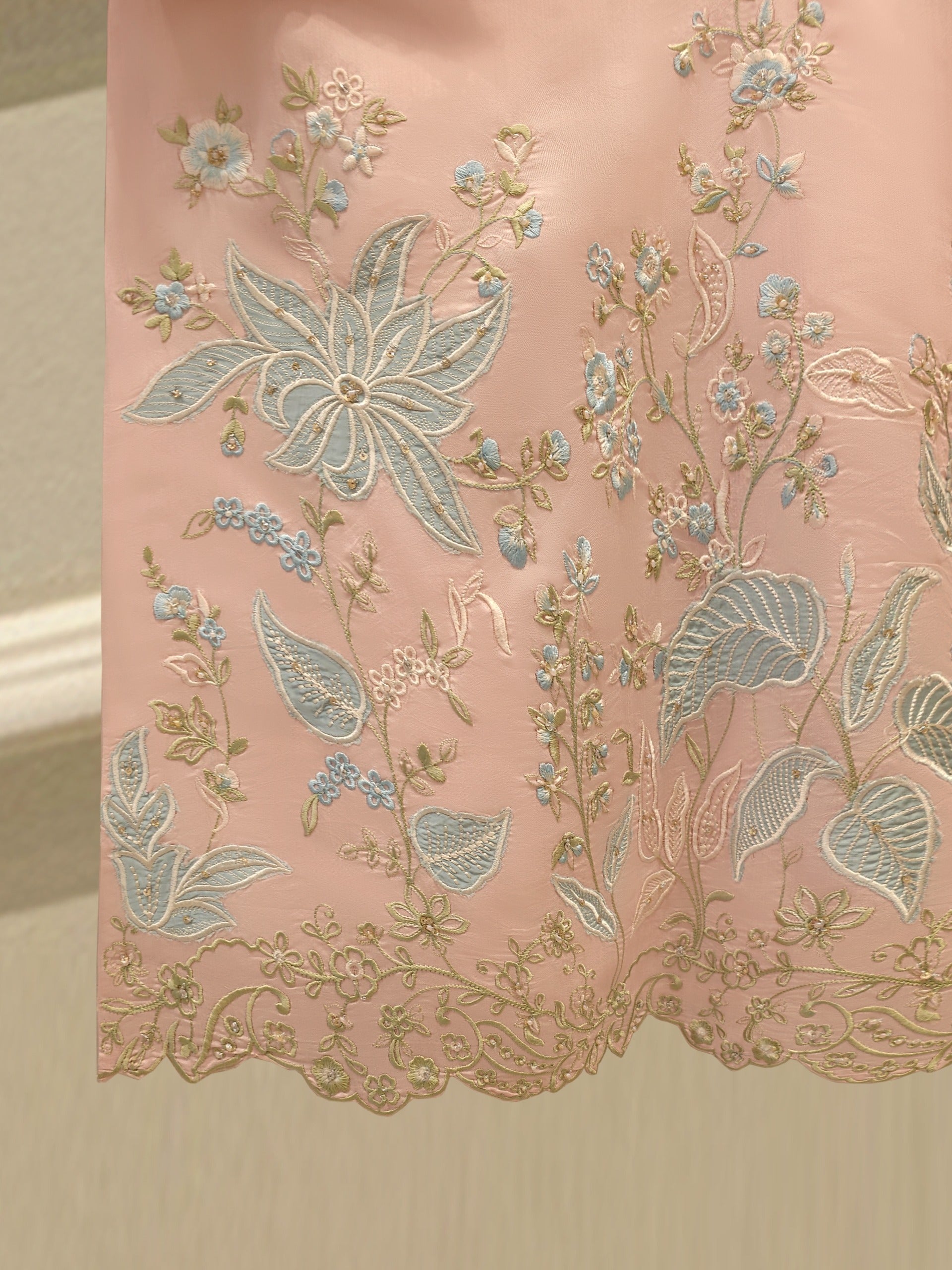 3 Piece- Pure Khadi Silk Embroidered Suit S112336