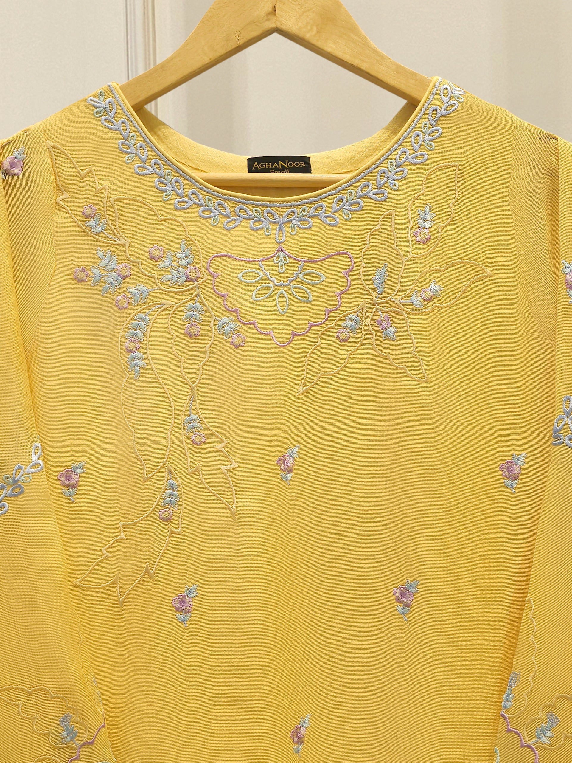 2 Piece - Pure Embroidered Cotton Net Suit S112352