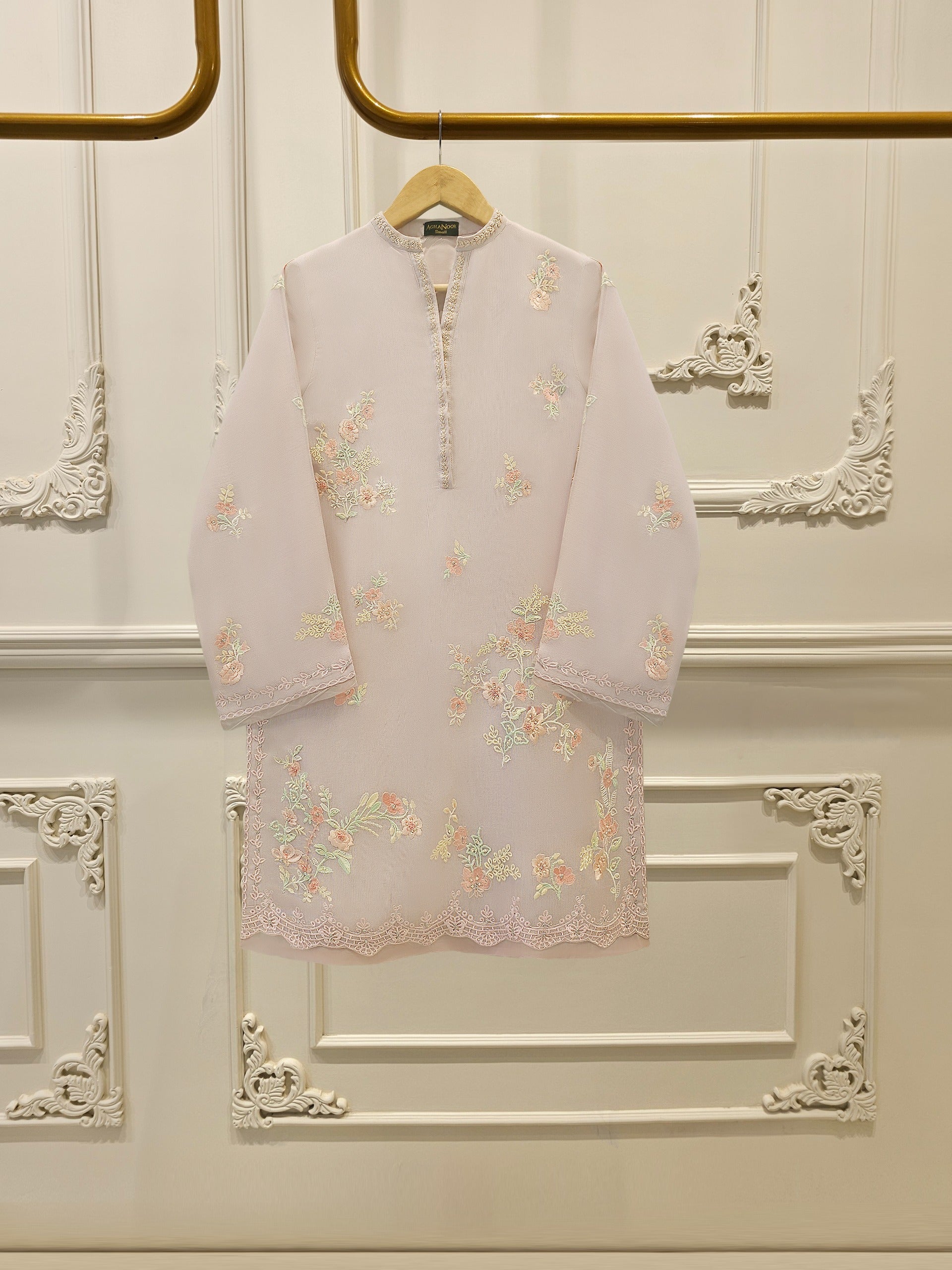 2 Piece - Pure Embroidered Cotton Net Suit S112356