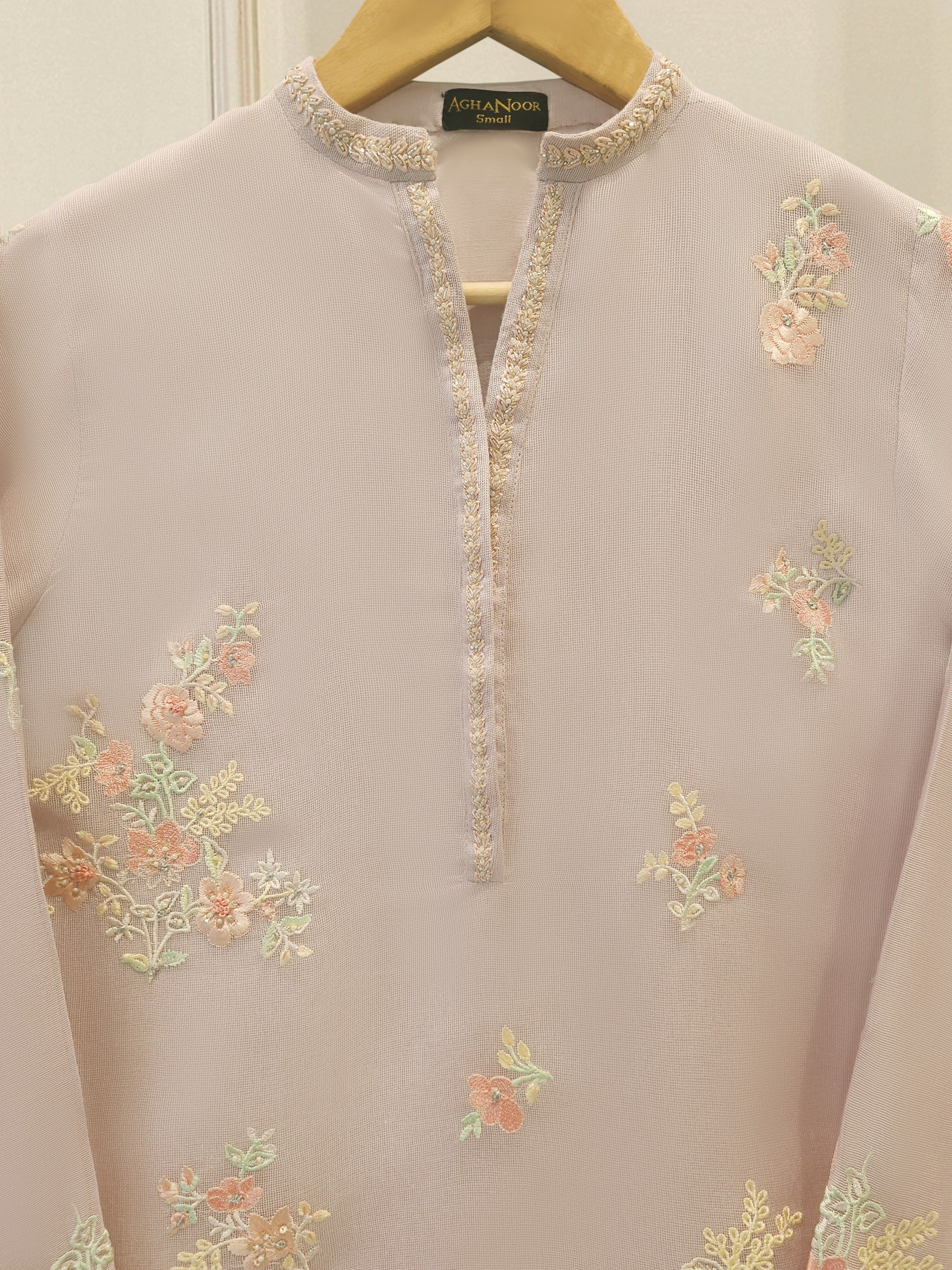 2 Piece - Pure Embroidered Cotton Net Suit S112356