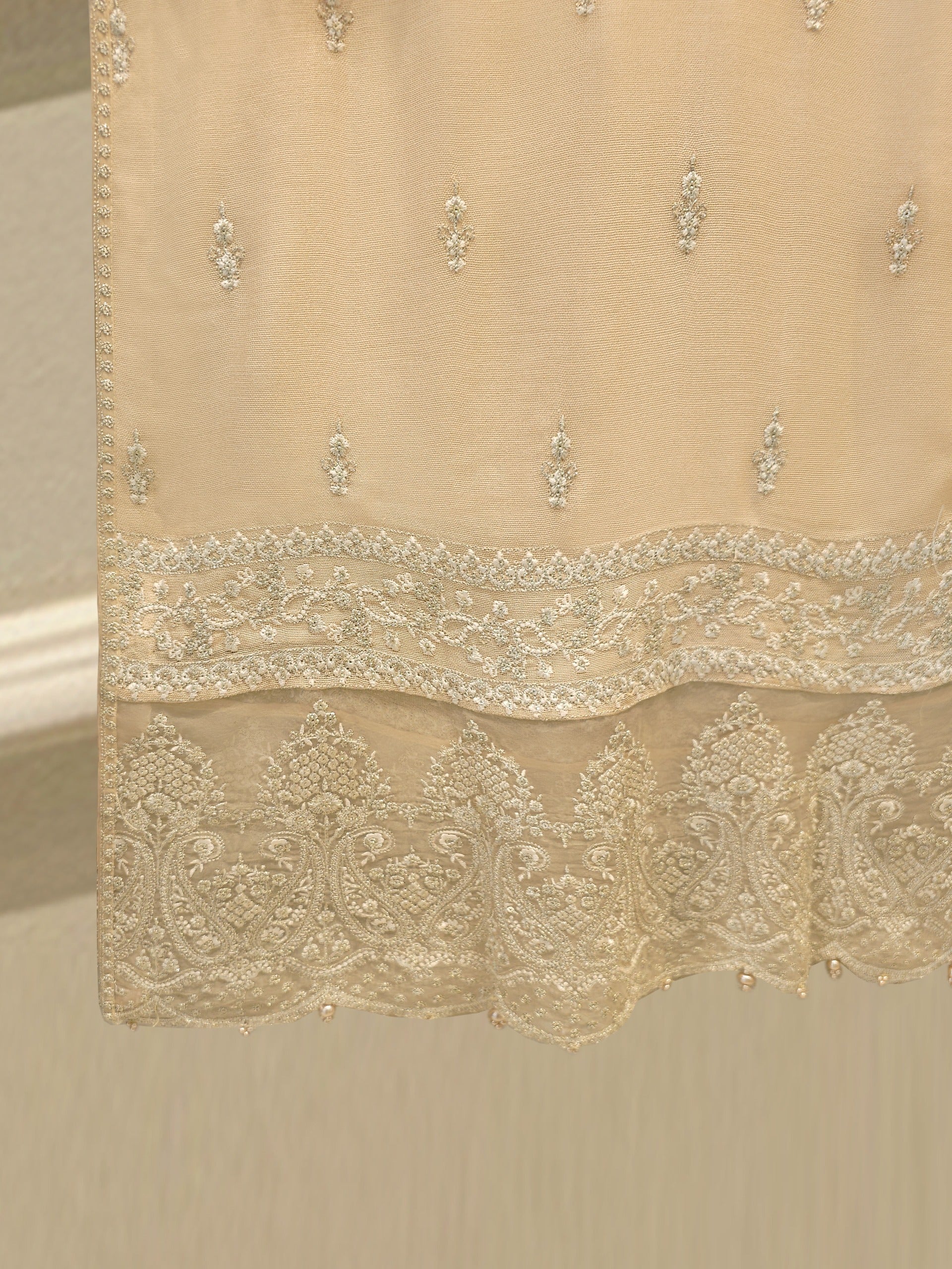 3 Piece - Pure Embroidered Cotton Net Suit S112383