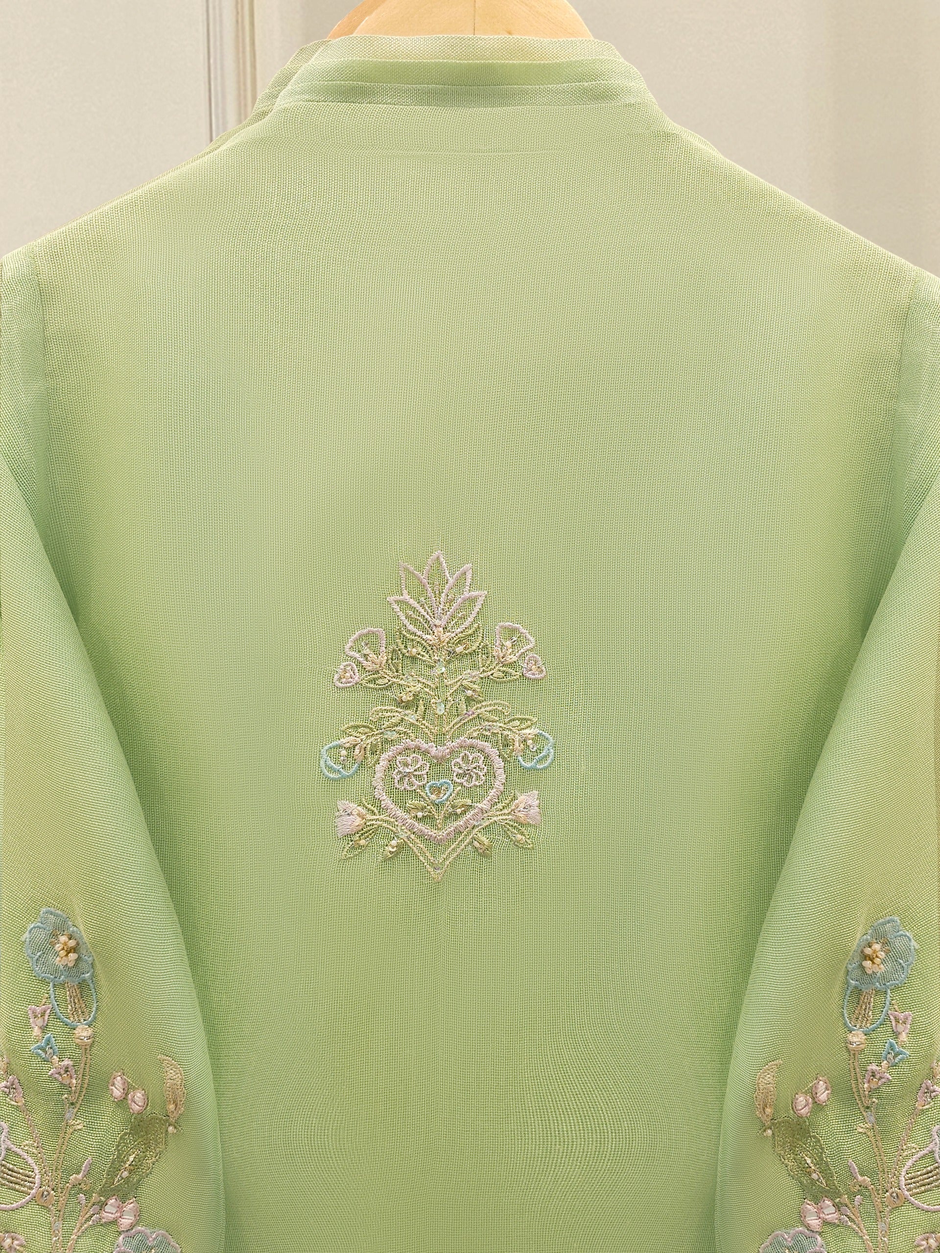 2 Piece - Pure Embroidered Cotton Net Suit S112420