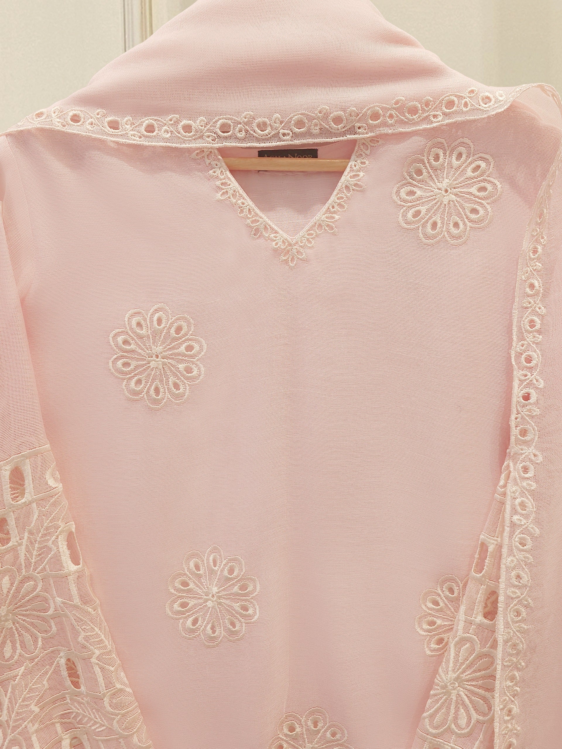 3 Piece - Pure Embroidered Cotton Net Suit S112426