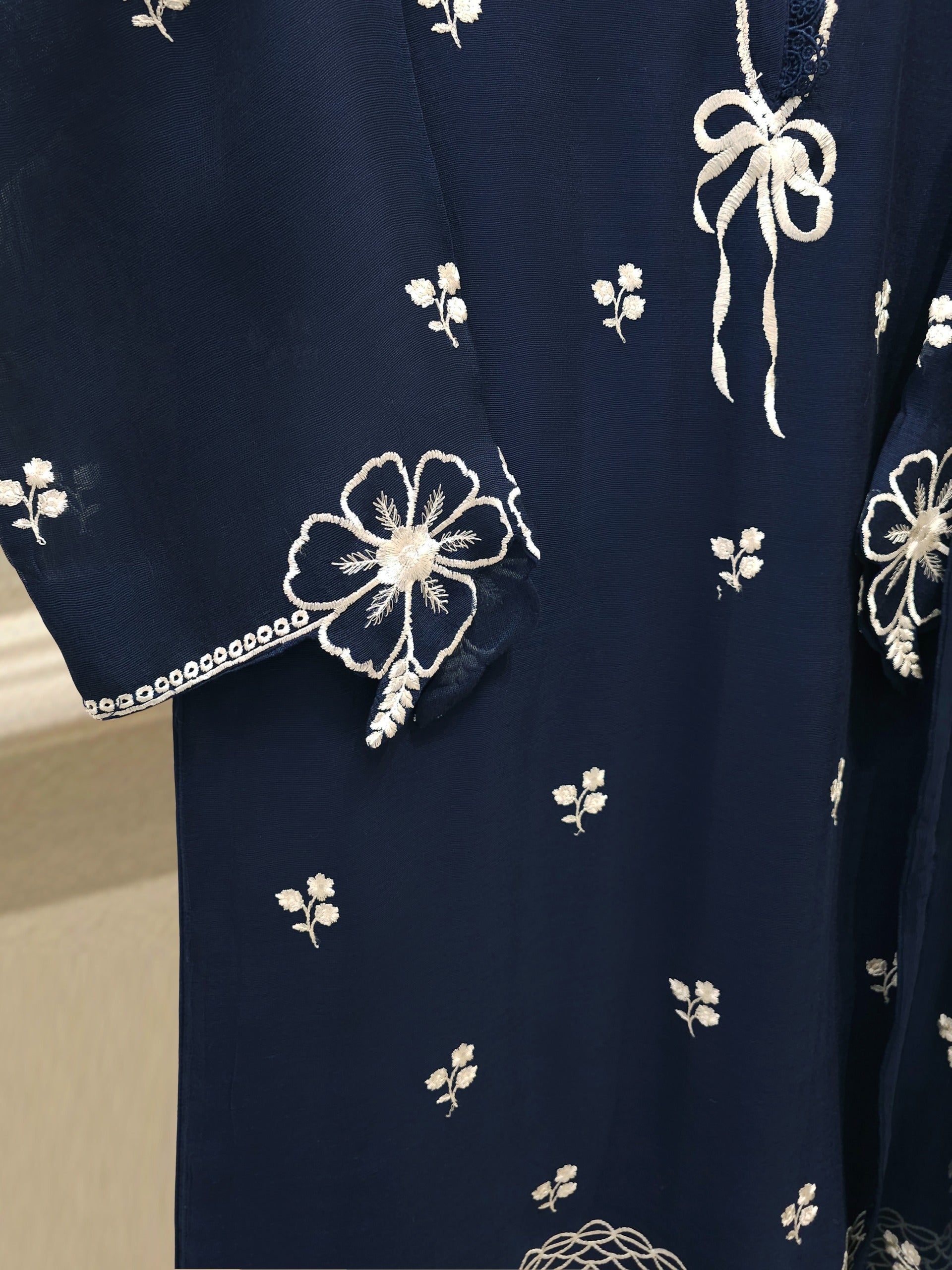 3 Piece - Pure Embroidered Cotton Net Suit S112496