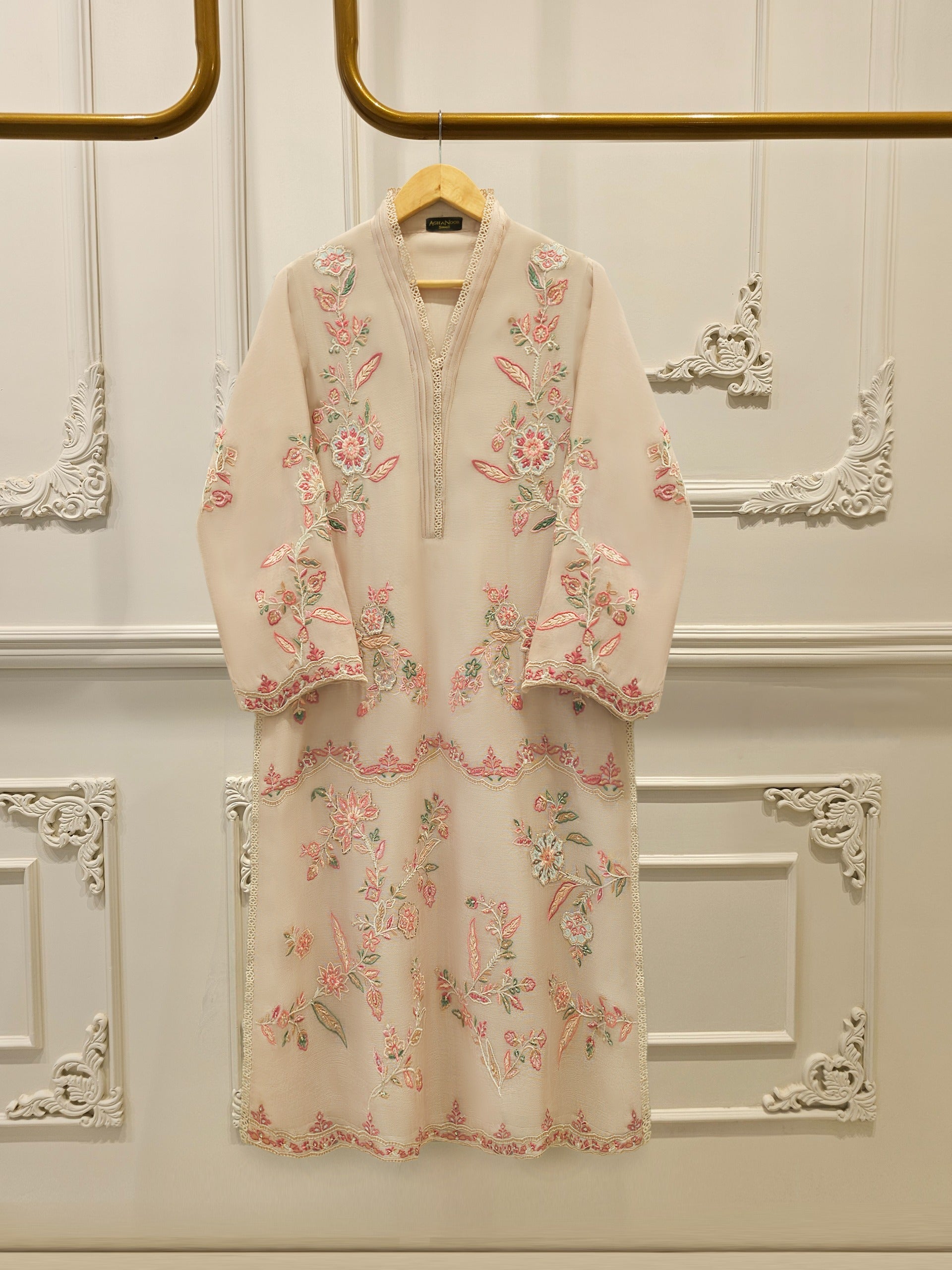 2 Piece - Pure Embroidered Cotton Net Suit S112497