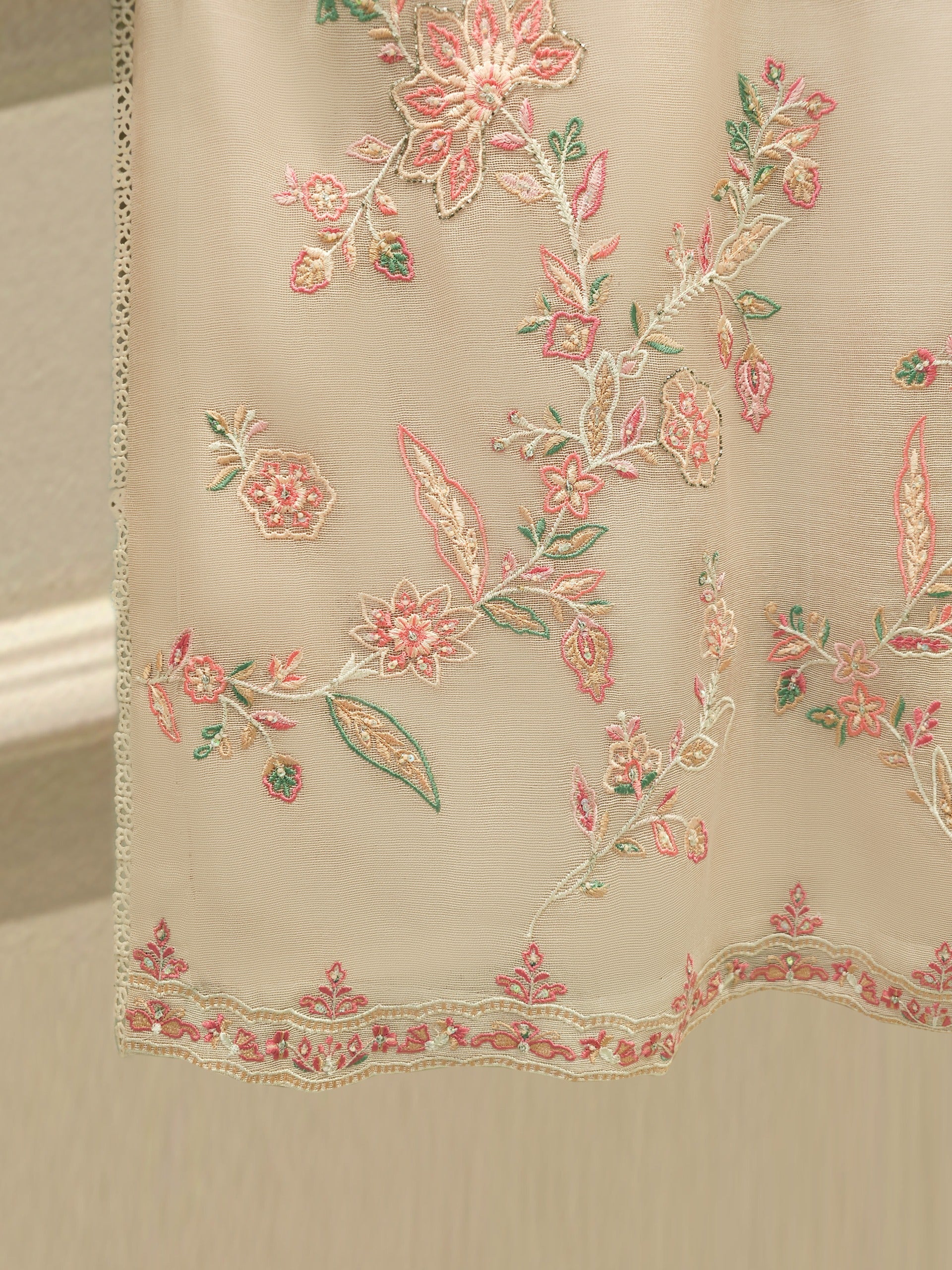 2 Piece - Pure Embroidered Cotton Net Suit S112497