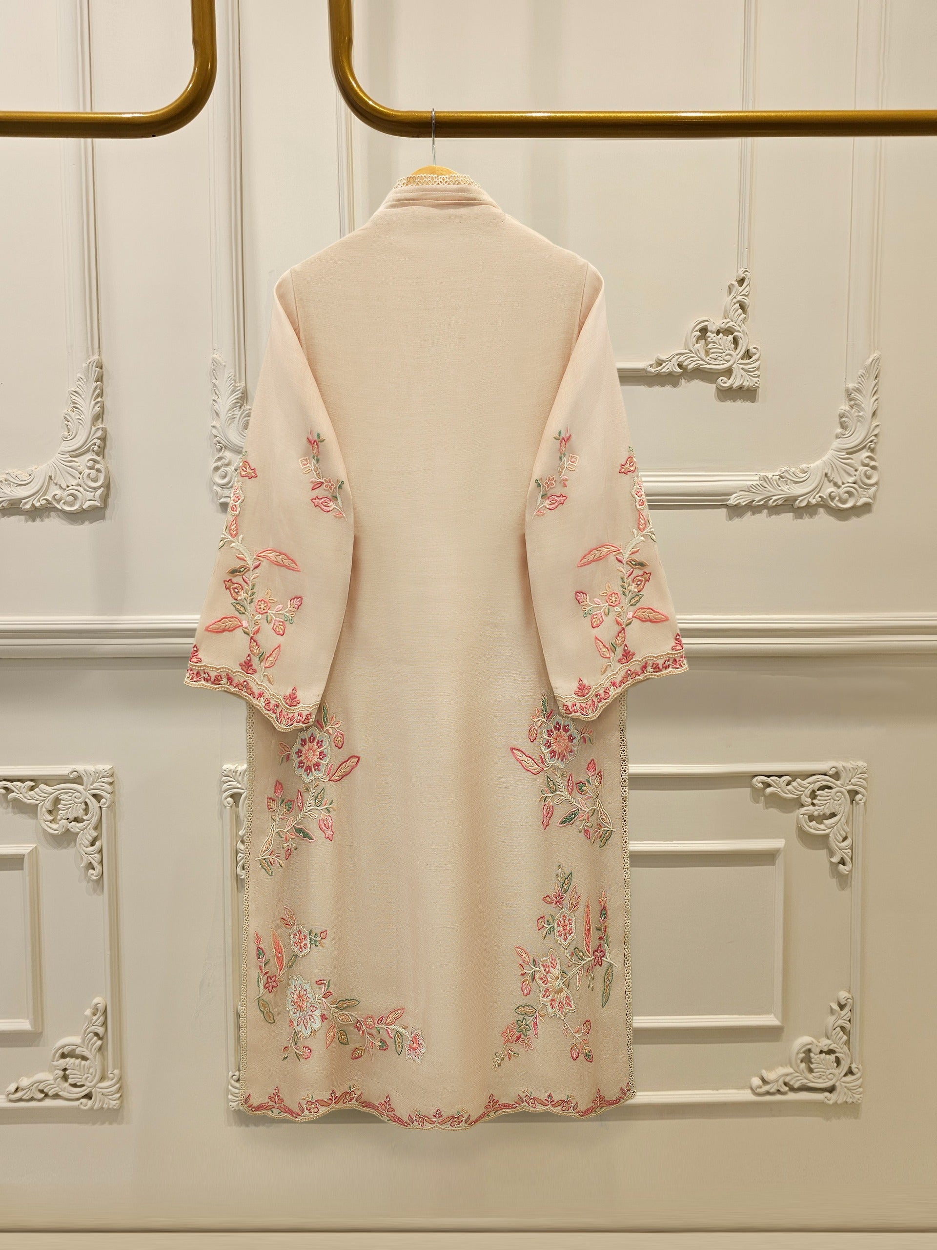 2 Piece - Pure Embroidered Cotton Net Suit S112497