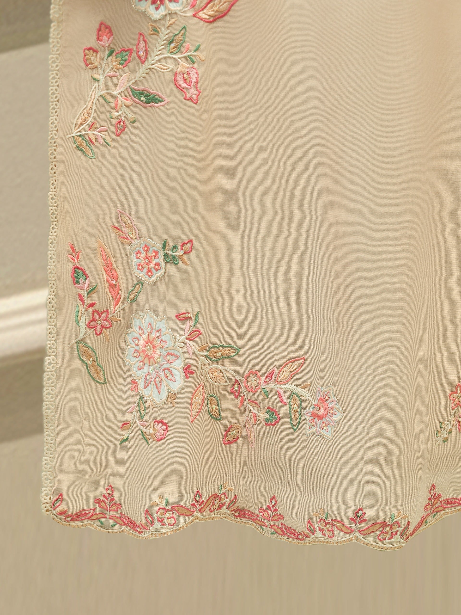 2 Piece - Pure Embroidered Cotton Net Suit S112497