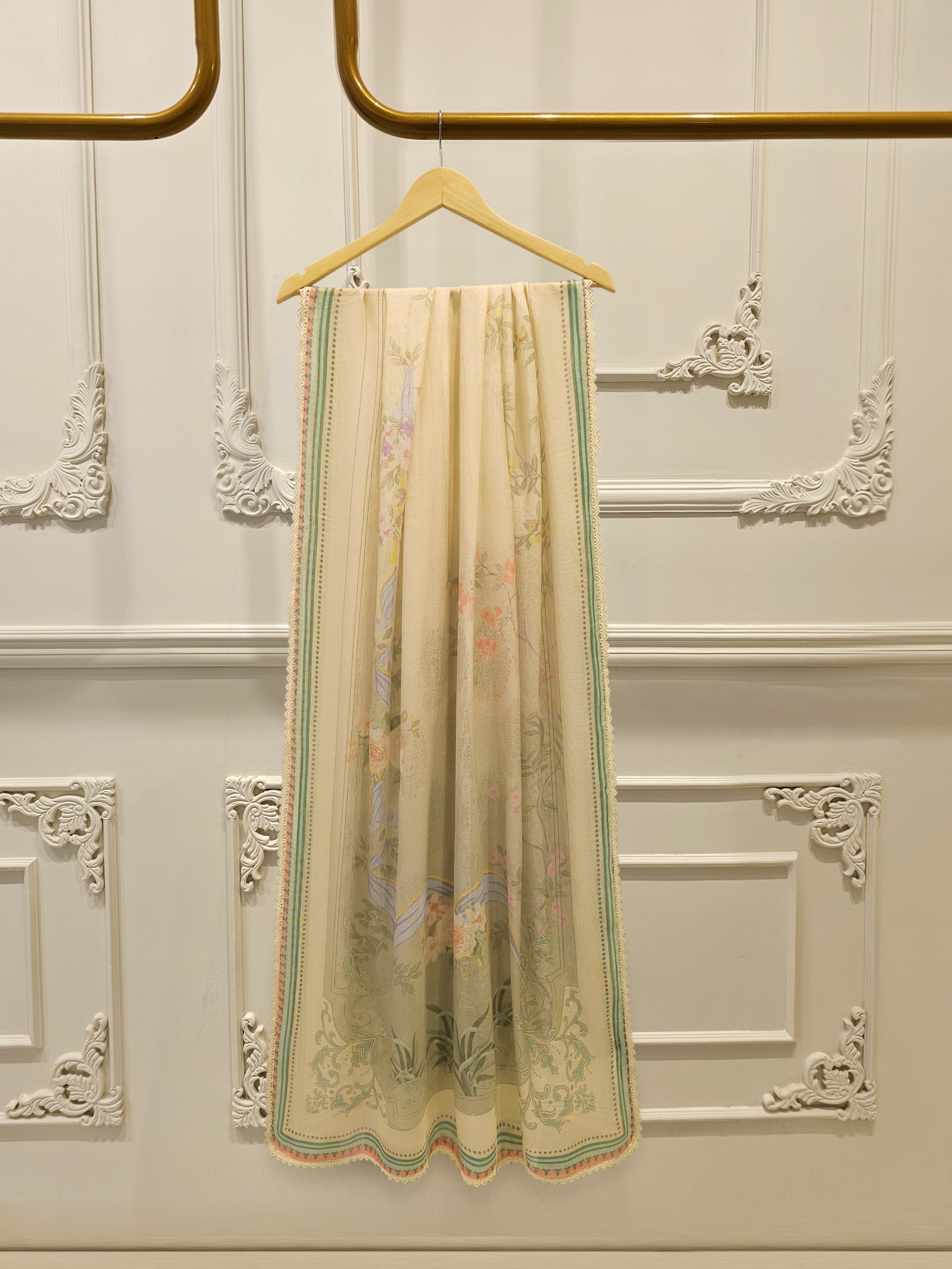 3 Piece - Pure Embroidered Printed Cotton Net Suit S112502