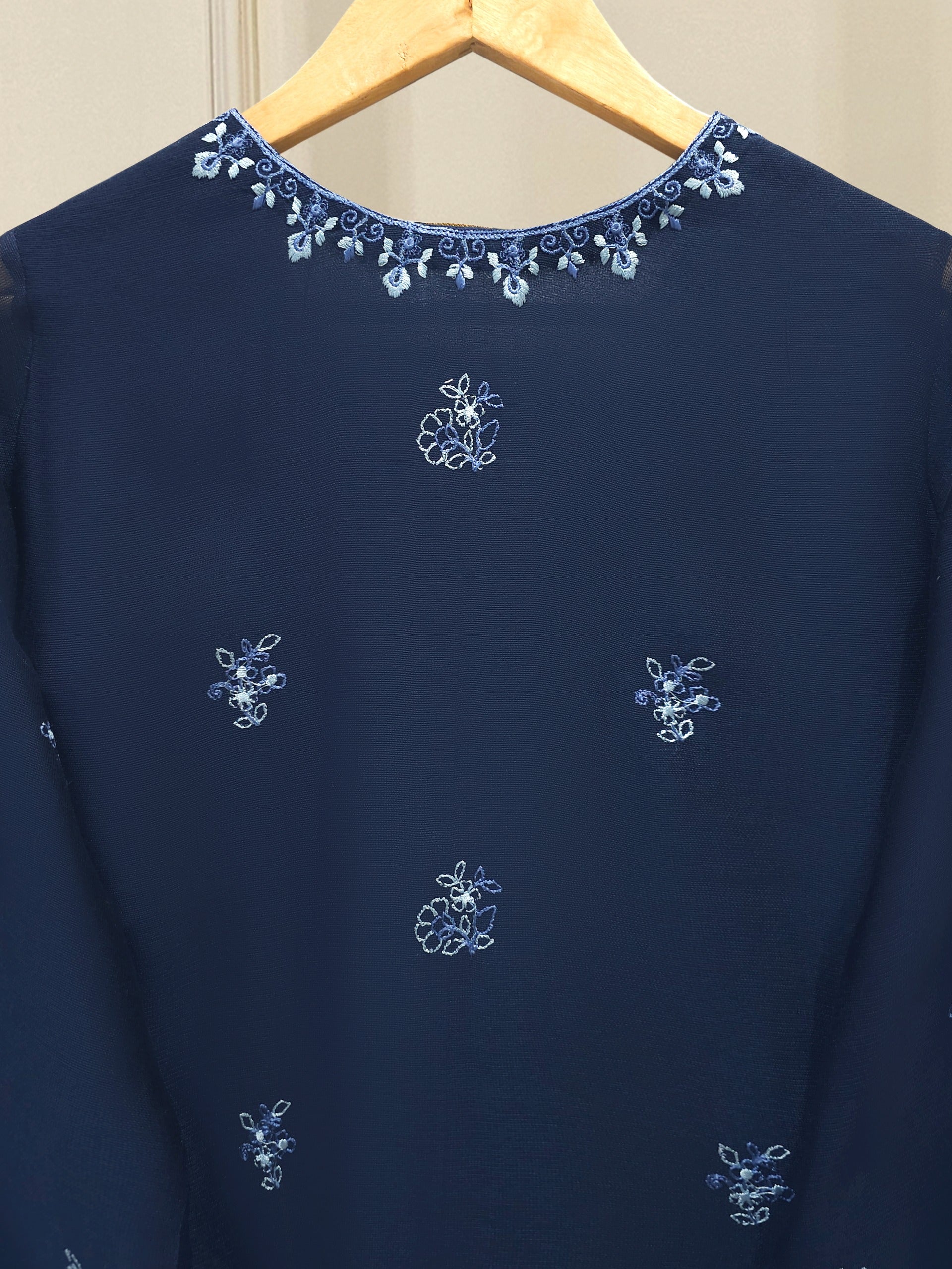 3 Piece - Pure Embroidered Cotton Net Suit S112514