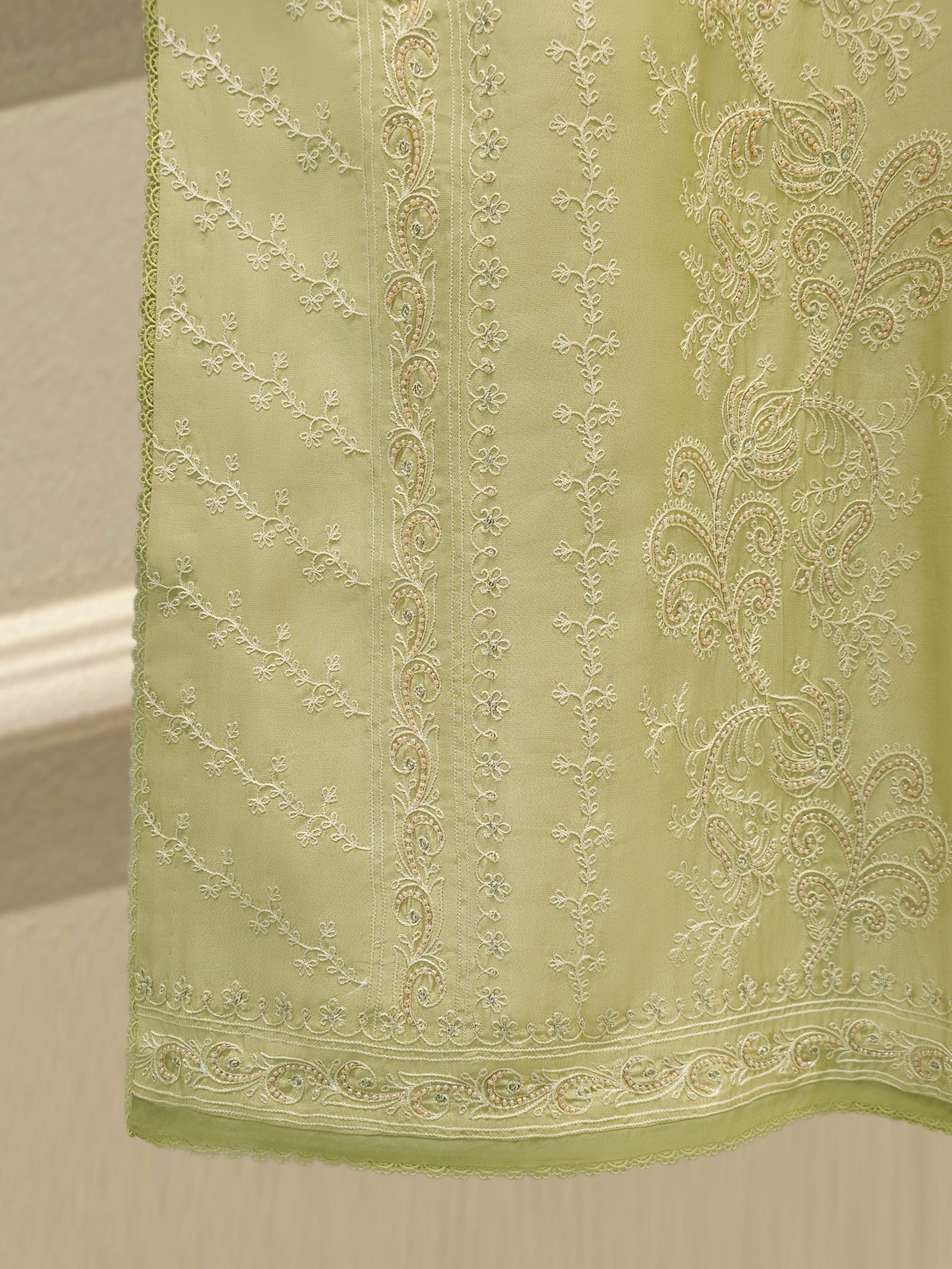 3 Piece- Pure Embroidered Sheesha Silk Suit S112570