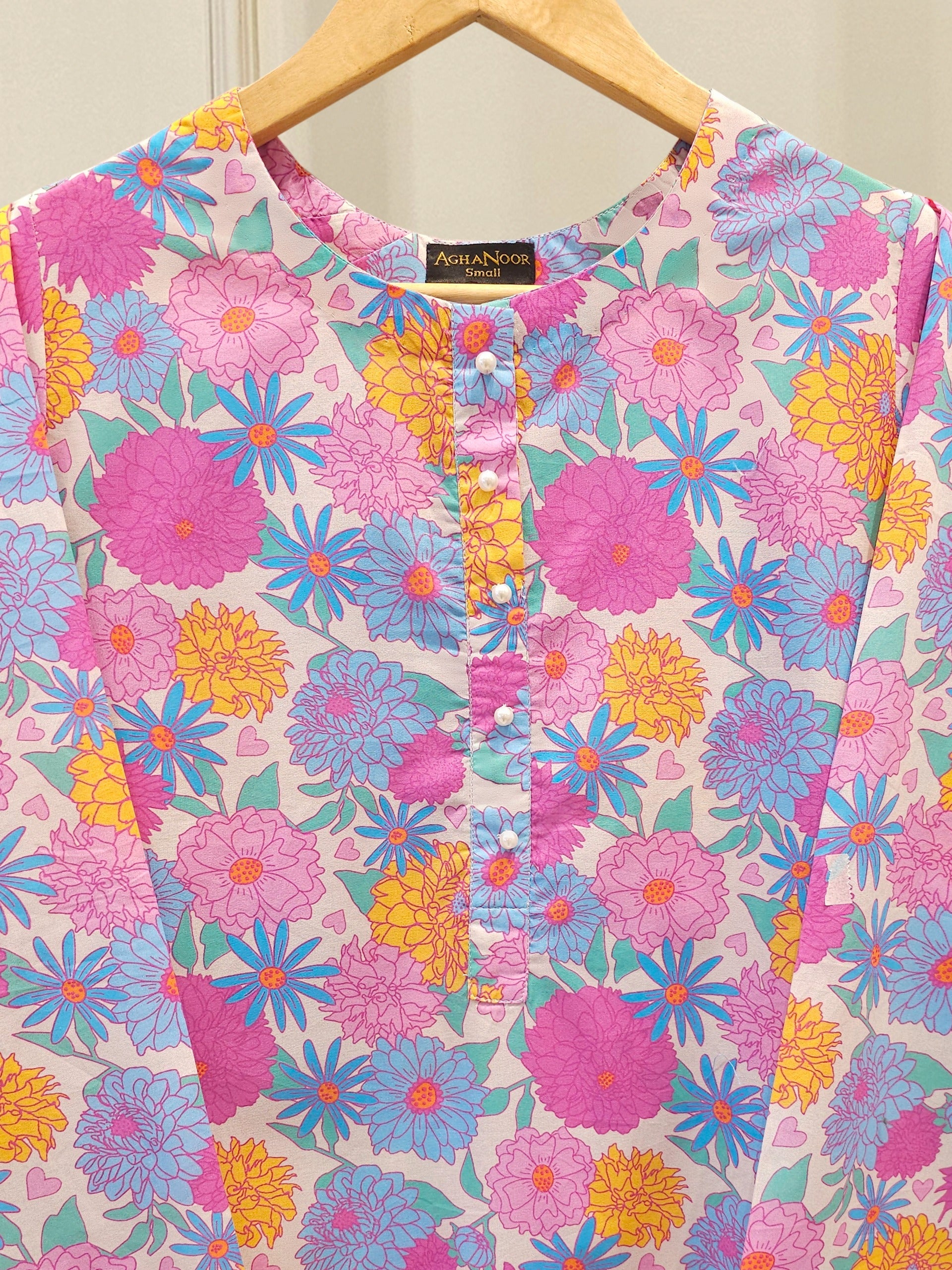 2 Piece - Digital Printed Embroidered Cambric Suit S112577