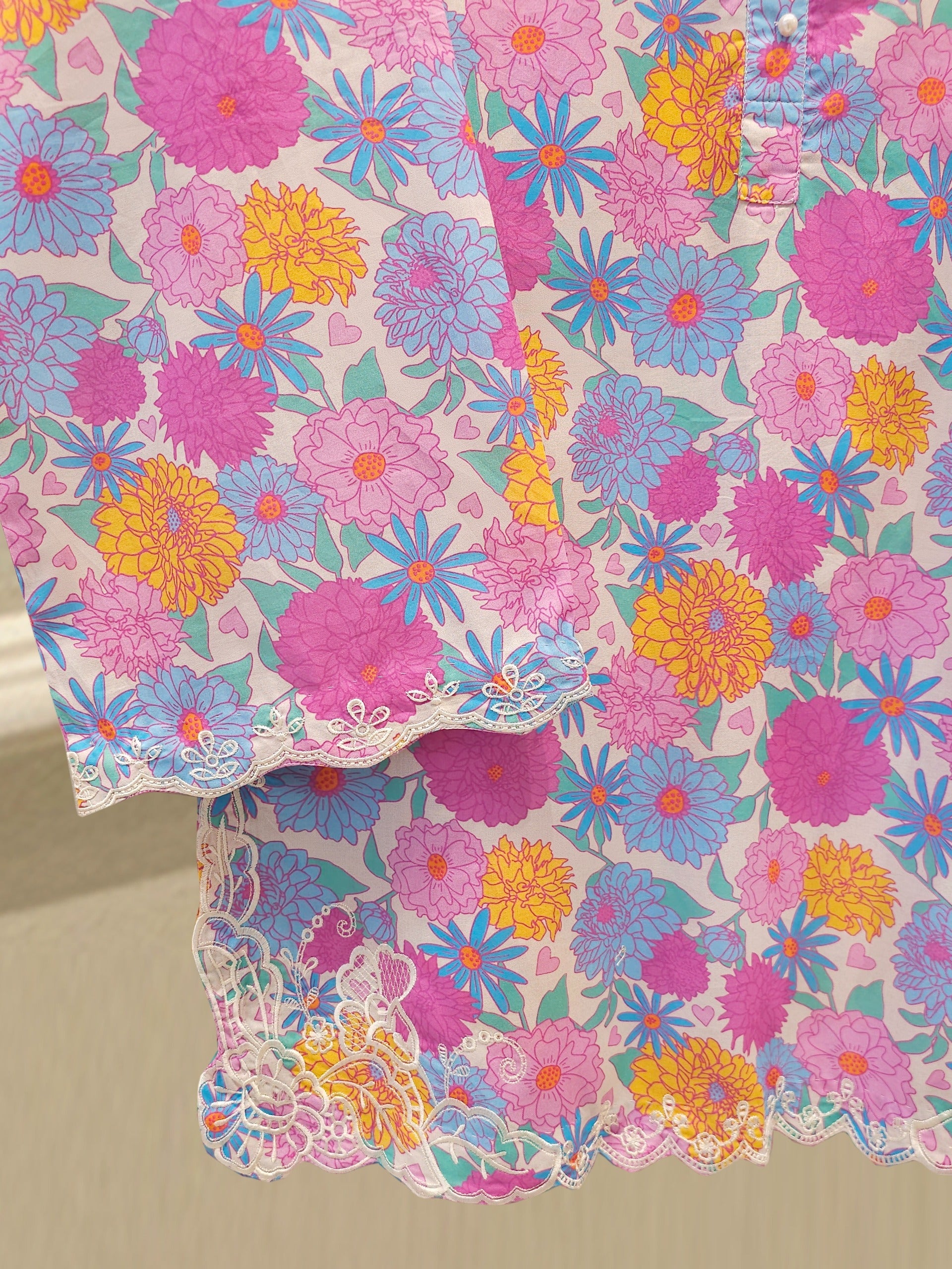 2 Piece - Digital Printed Embroidered Cambric Suit S112577