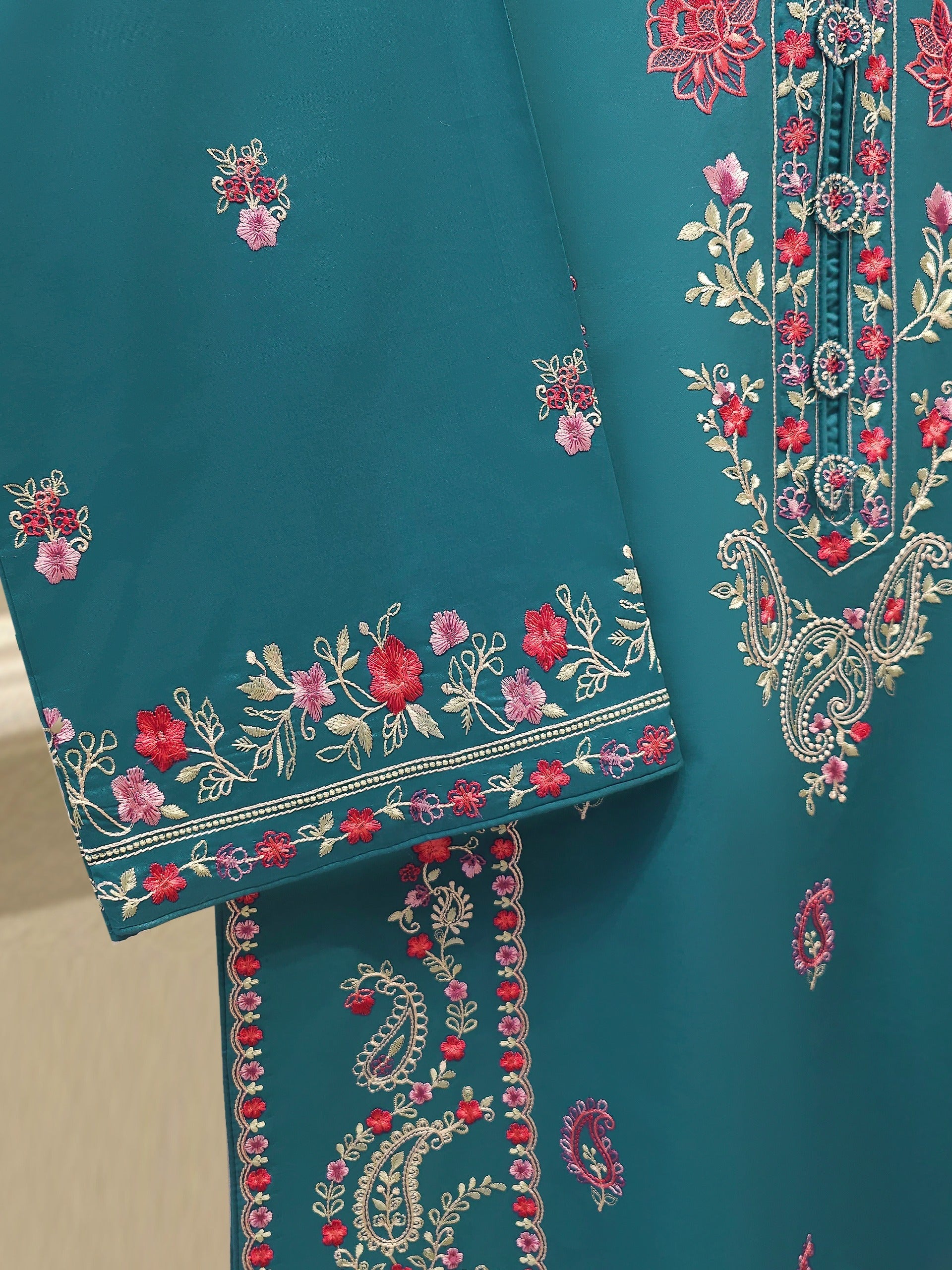 2 Piece - Embroidered Cambric Suit S112691