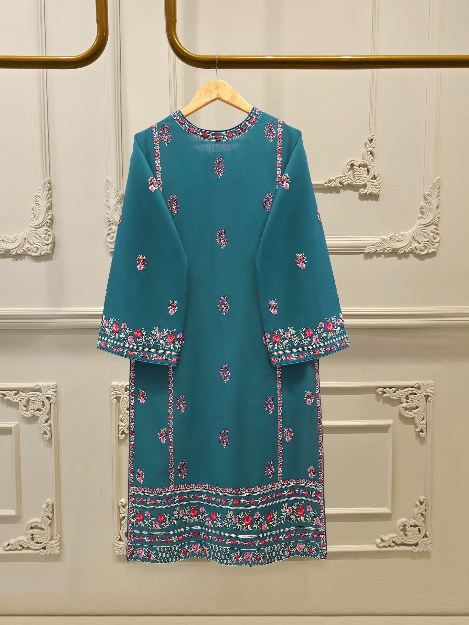 2 Piece - Embroidered Cambric Suit S112691