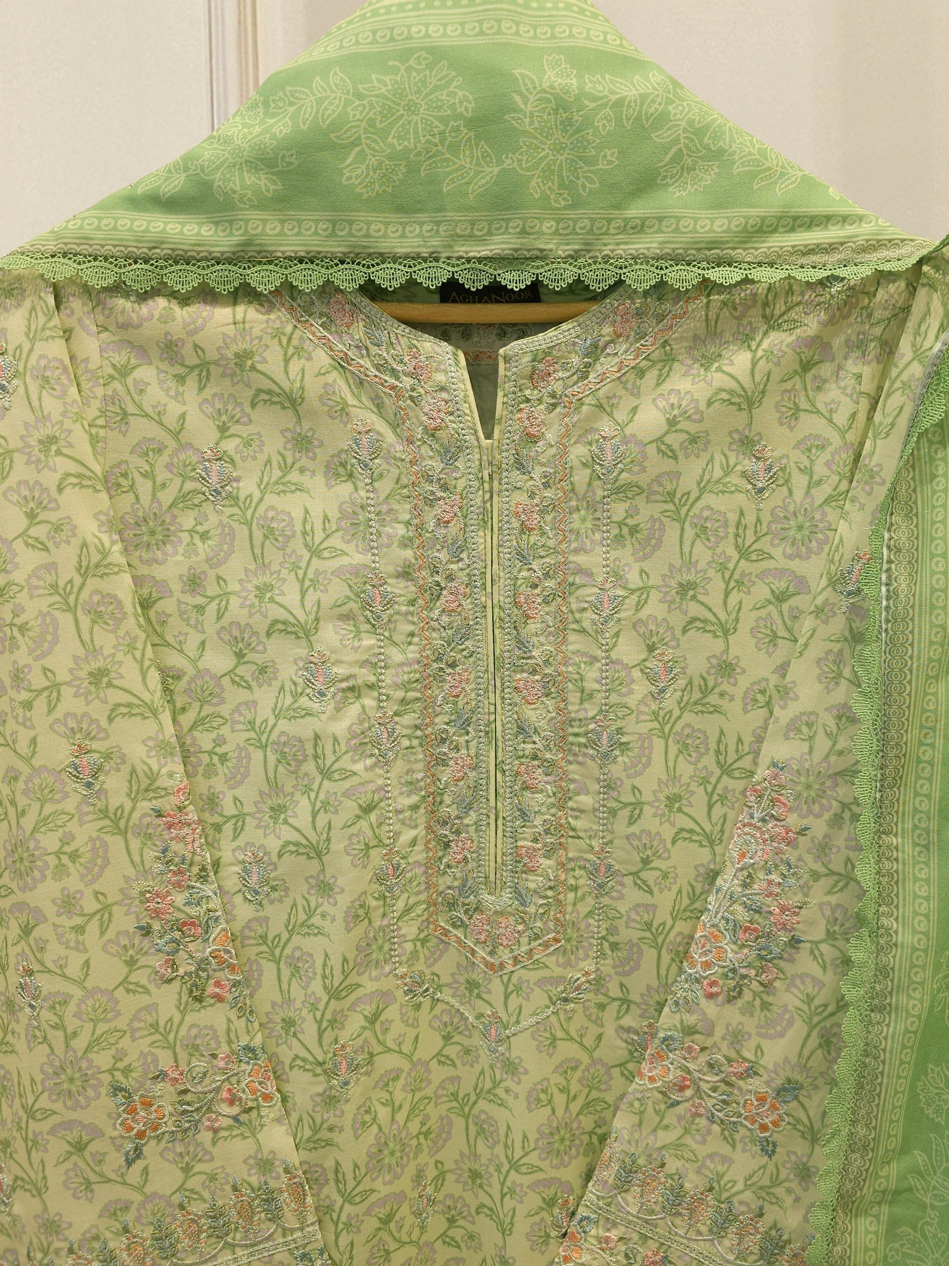 3 Piece - Embroidered Cambric Suit S112695