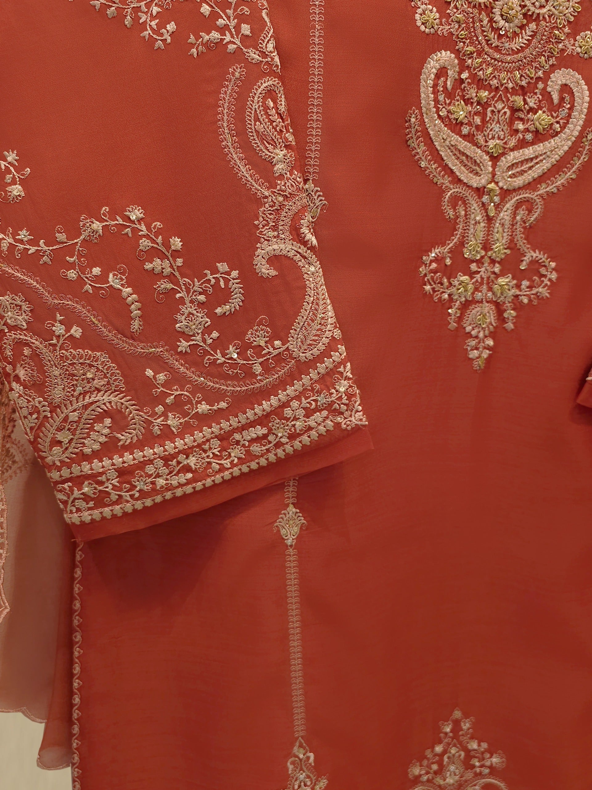 3 Piece- Pure Khaddi Silk Embroidered Suit S112816