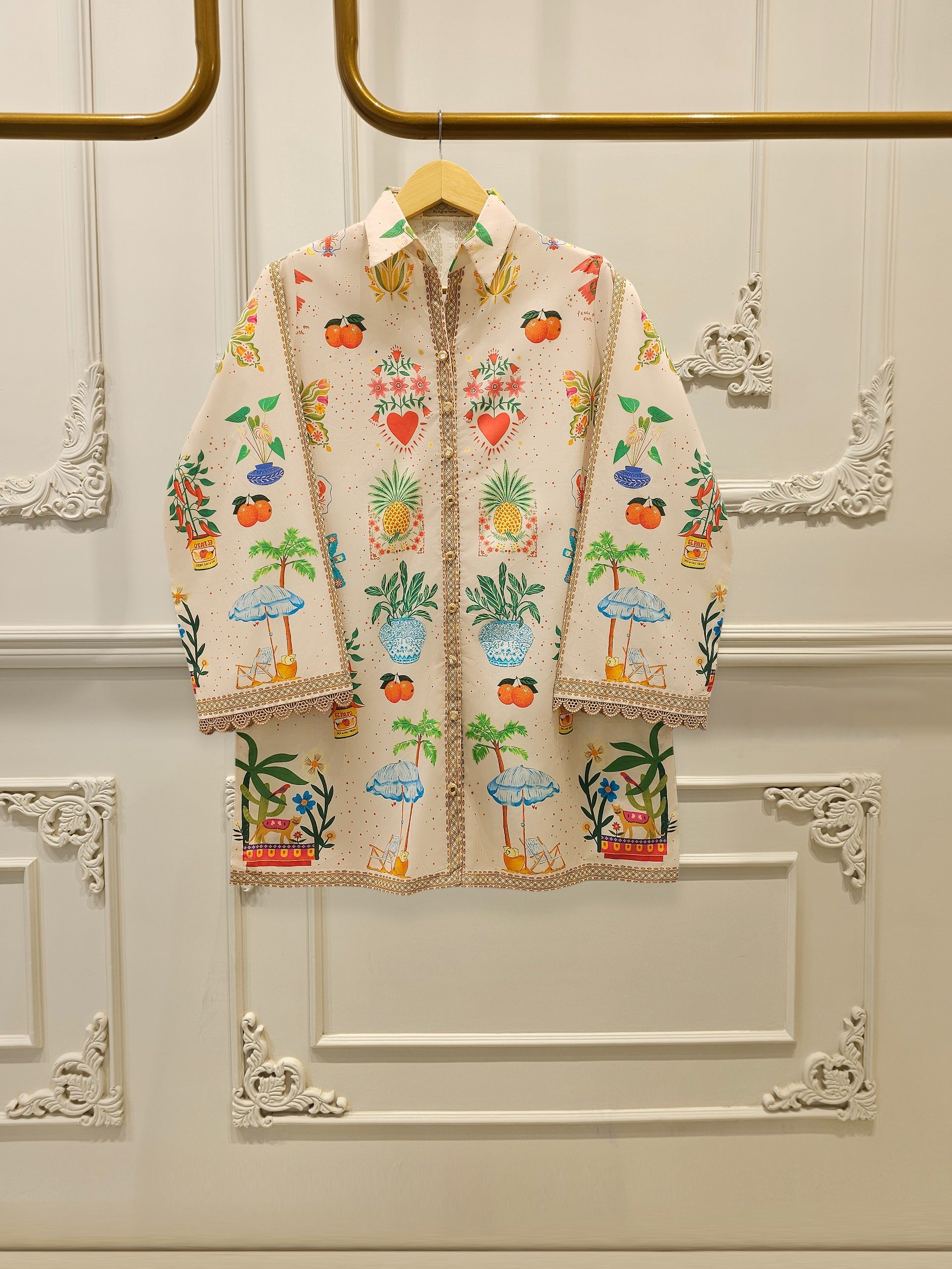 Digital Printed Cambric Shirt WS00234