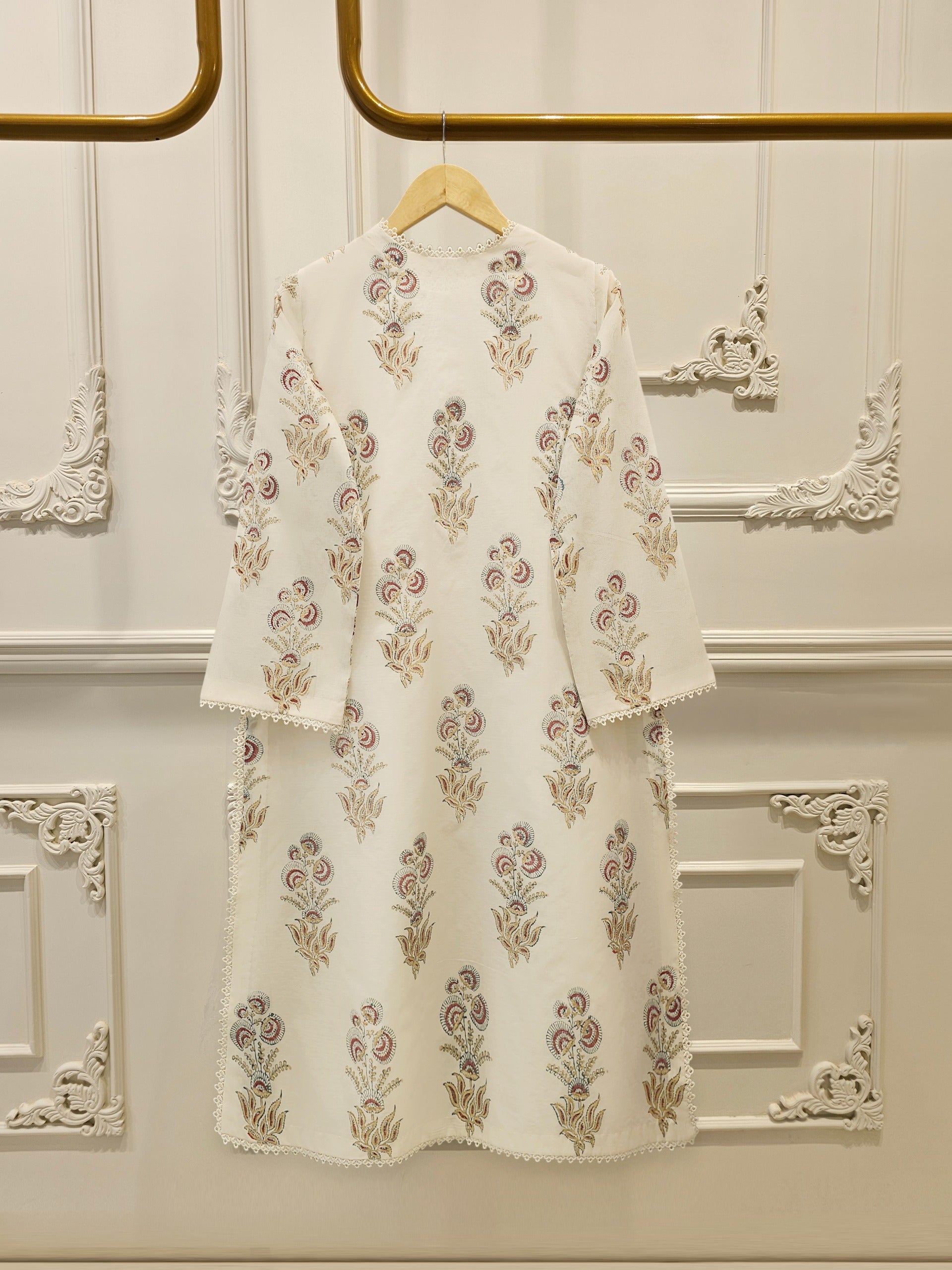 3 Piece - Hand Block Printed Kora Cotton Suit S112922