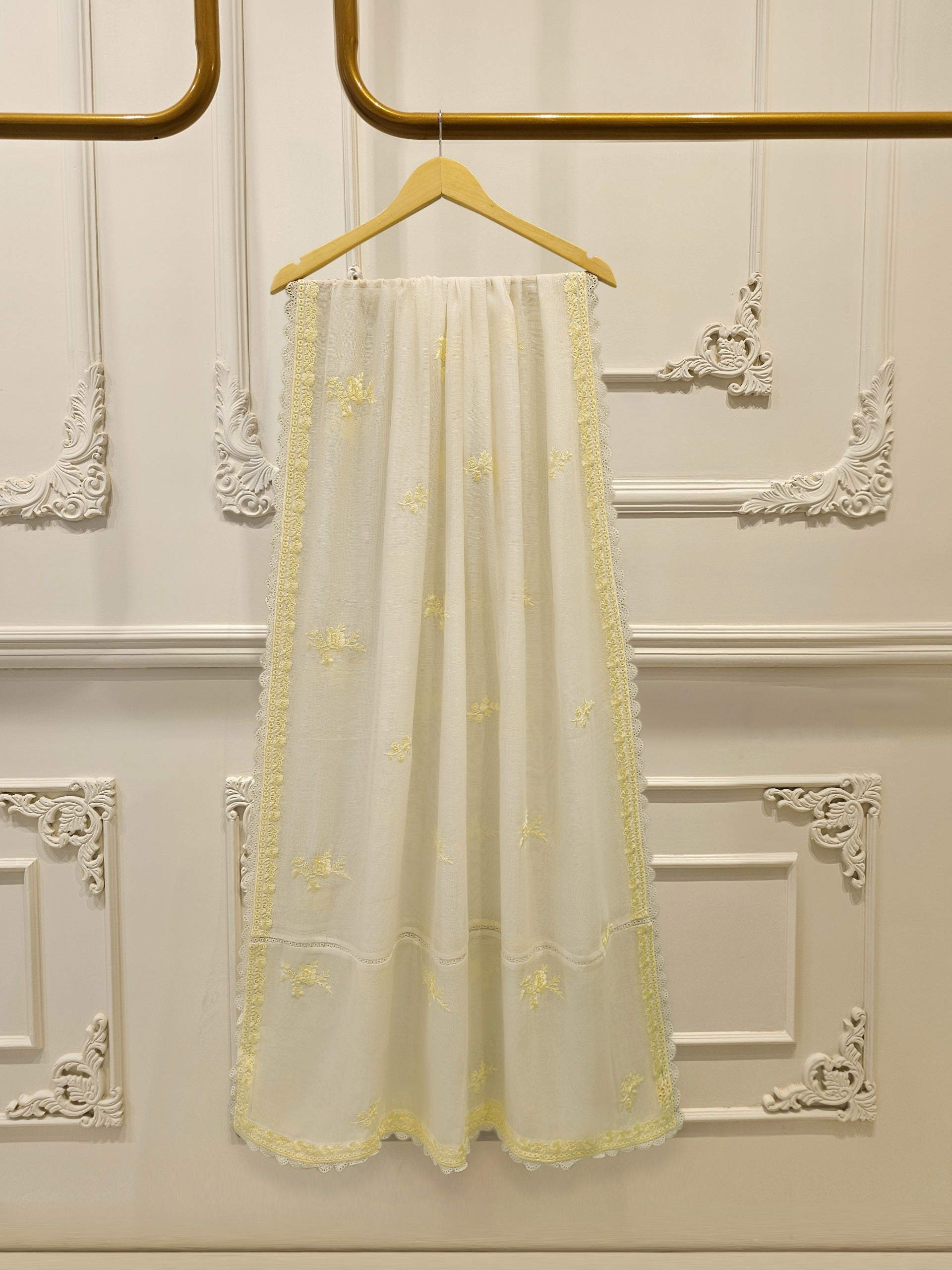3 Piece - Pure Embroidered Cotton Net Suit S112801