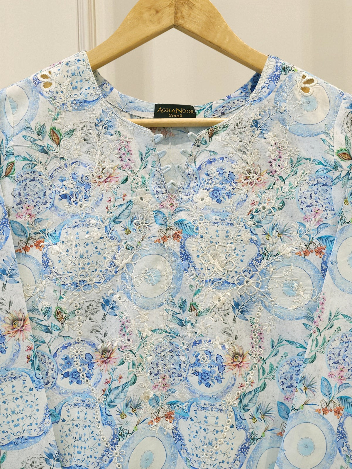 Digital Printed Embroidered Cambric Shirt S112933