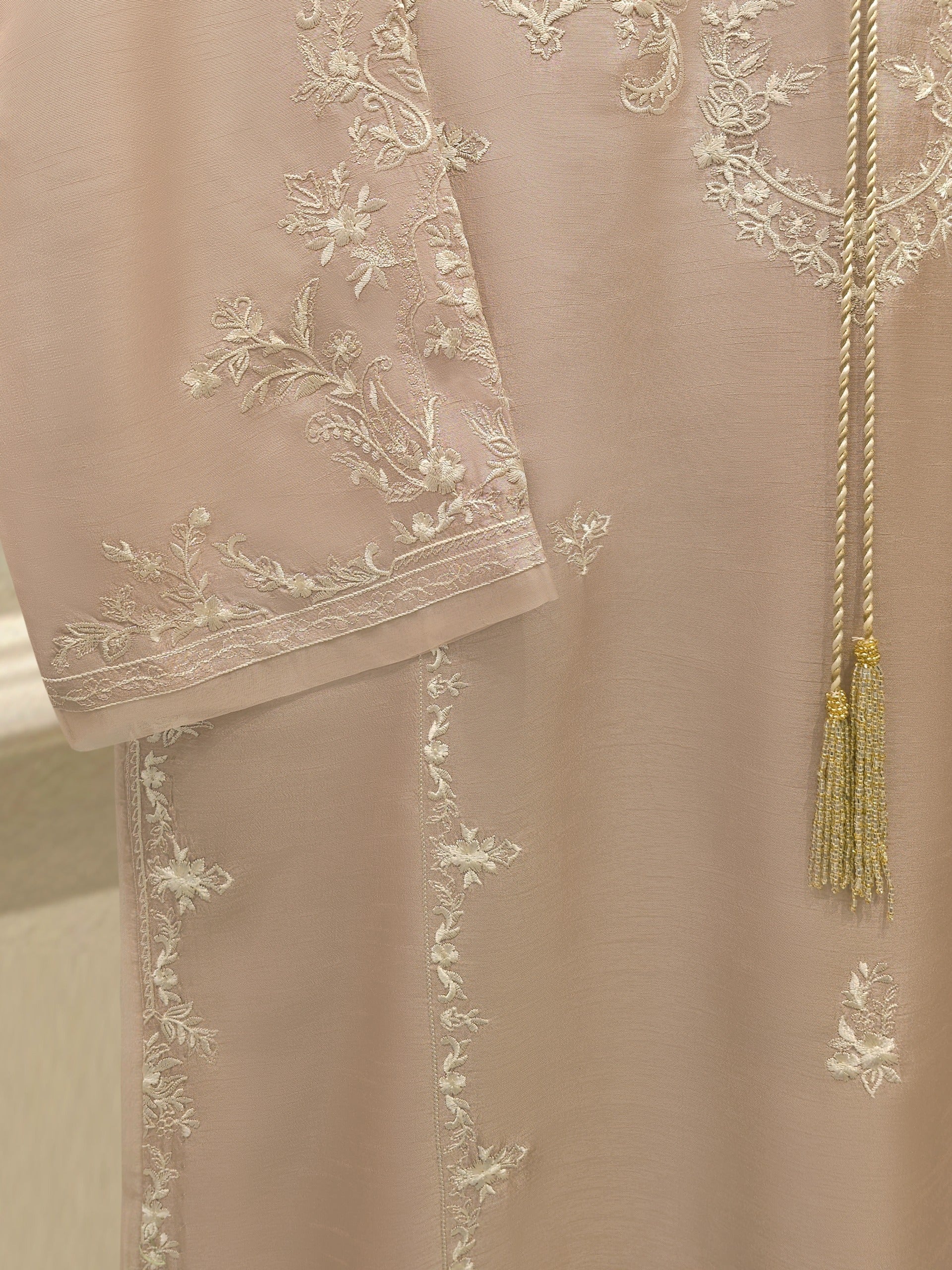 2 Piece- Pure Korean Silk Embroidered Suit S112951