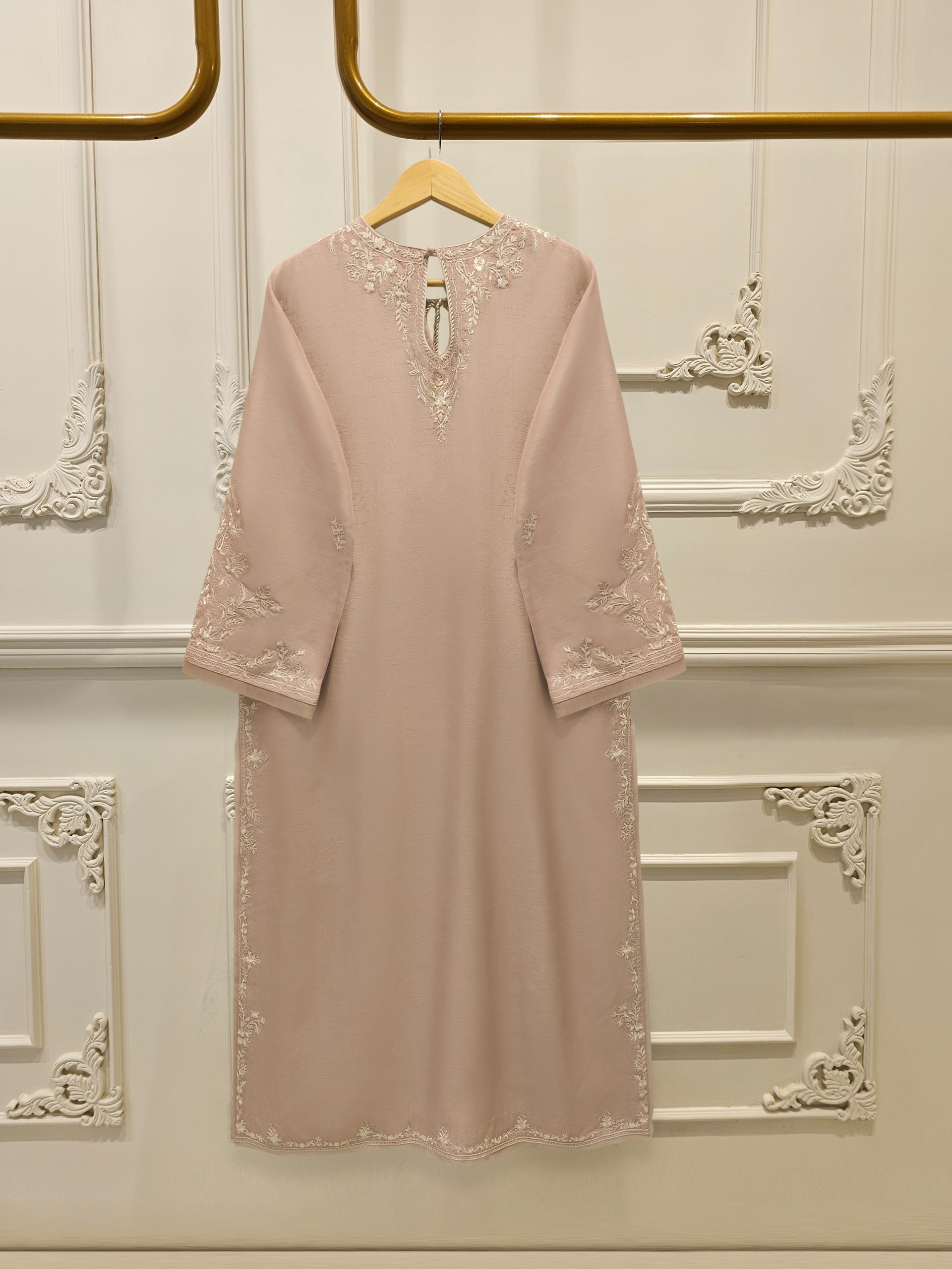2 Piece- Pure Korean Silk Embroidered Suit S112951