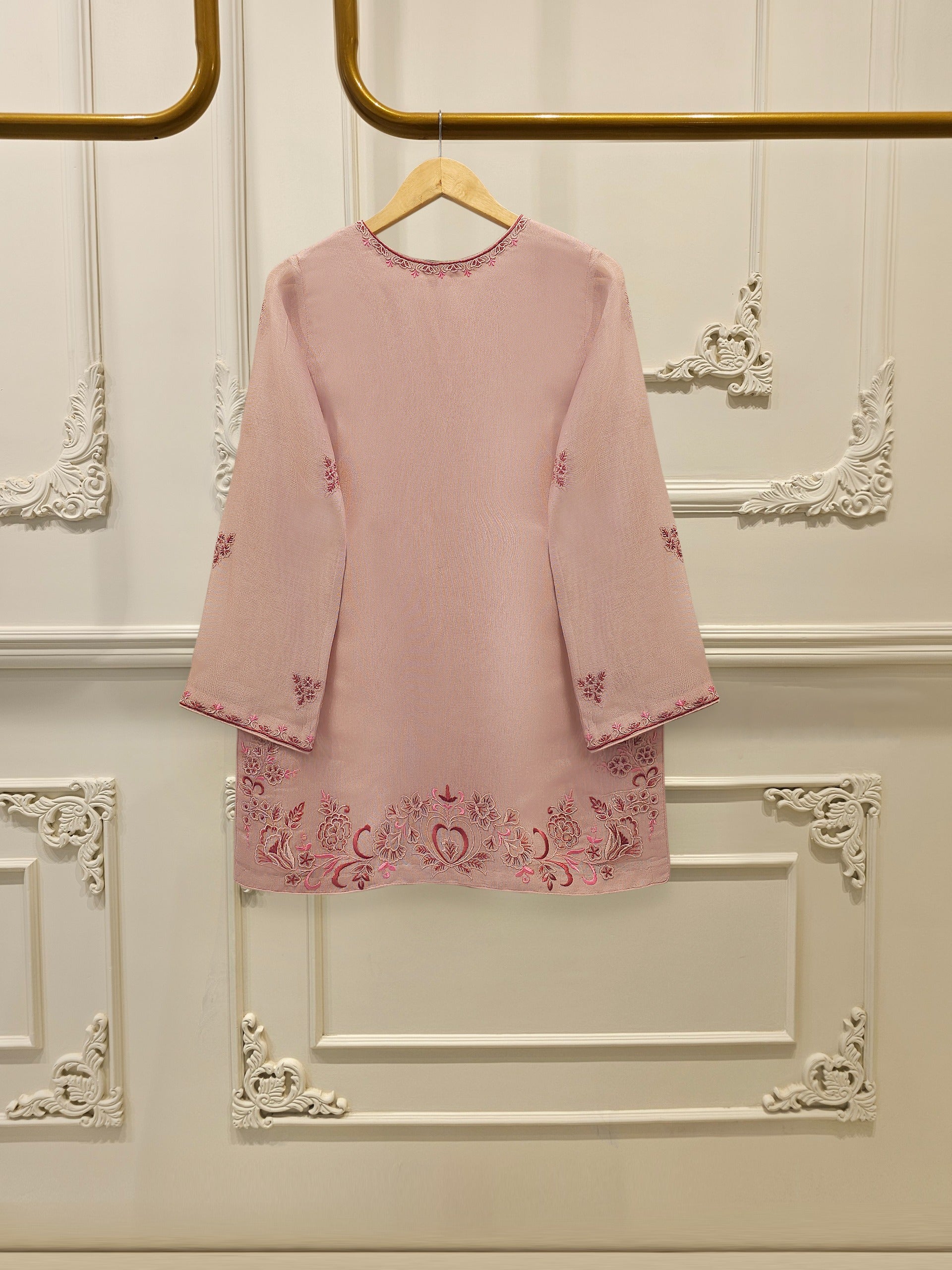 3 Piece - Pure Embroidered Cotton Net Suit S112955