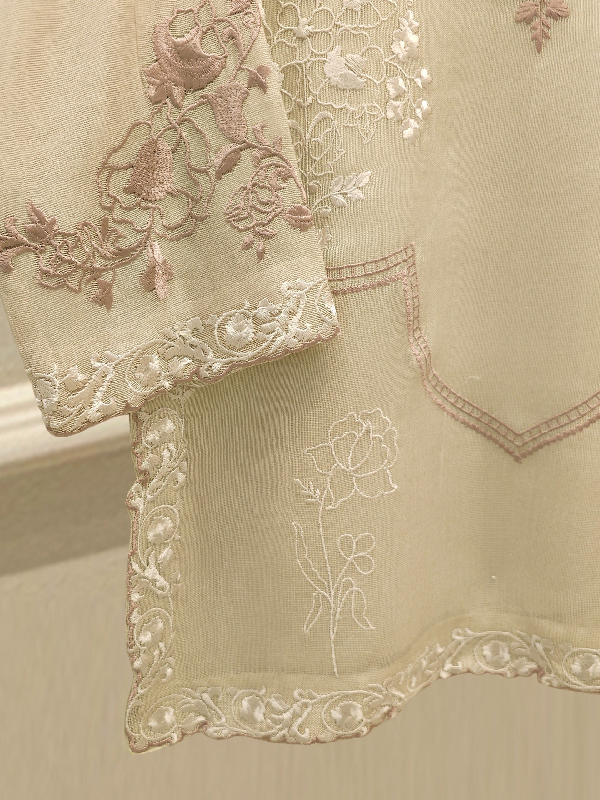 3 Piece - Pure Embroidered Cotton Net Suit S112963