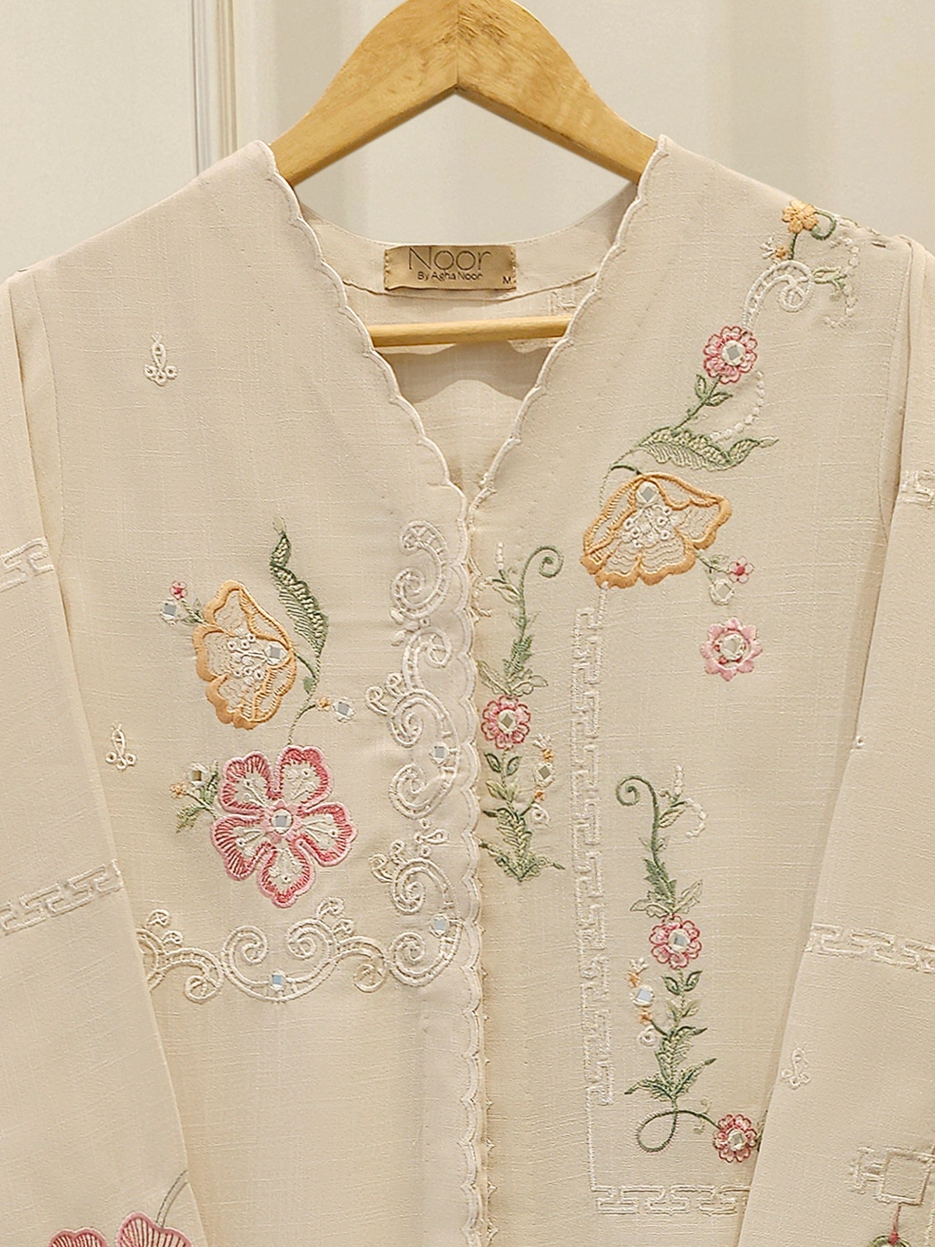 2 Piece - Embroidered Linen Suit WS00219