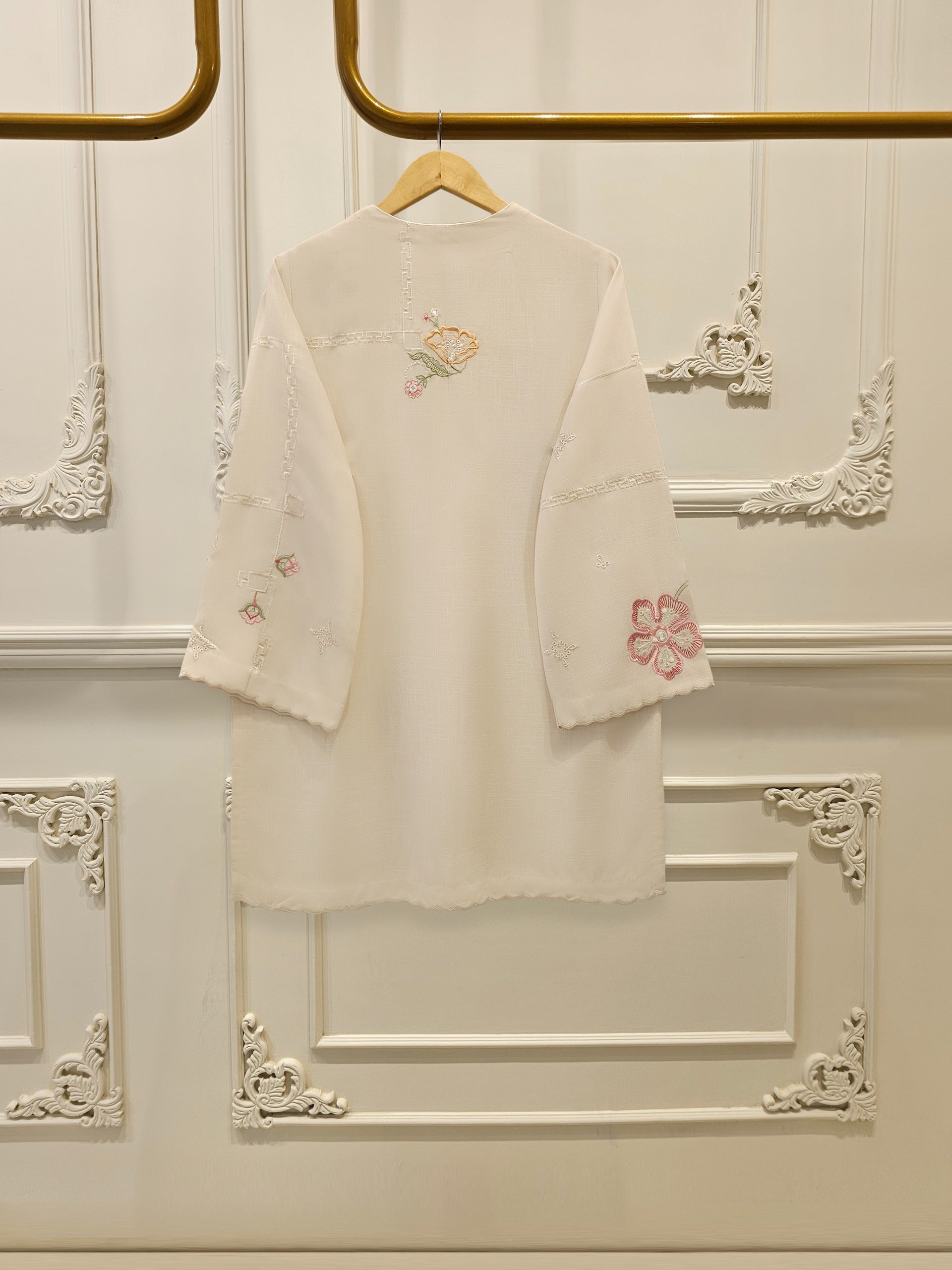2 Piece - Embroidered Linen Suit WS00219