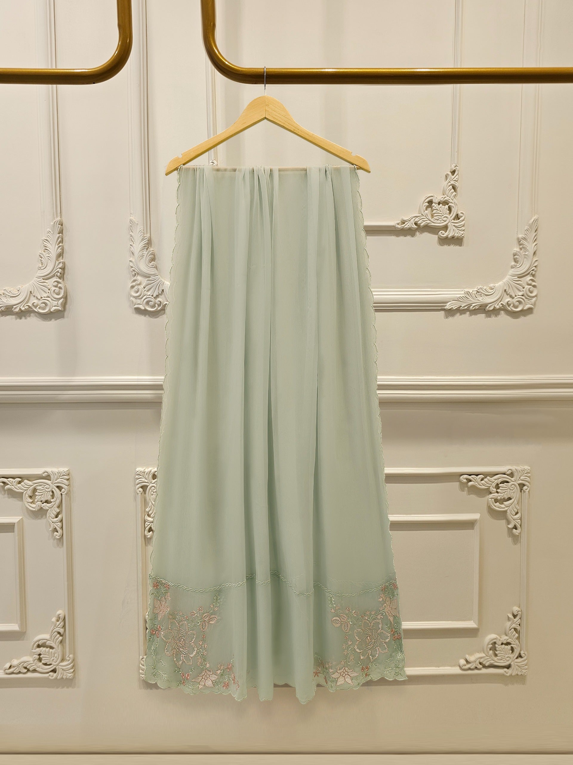 3 Piece - Pure Embroidered Cotton Net Suit S112954
