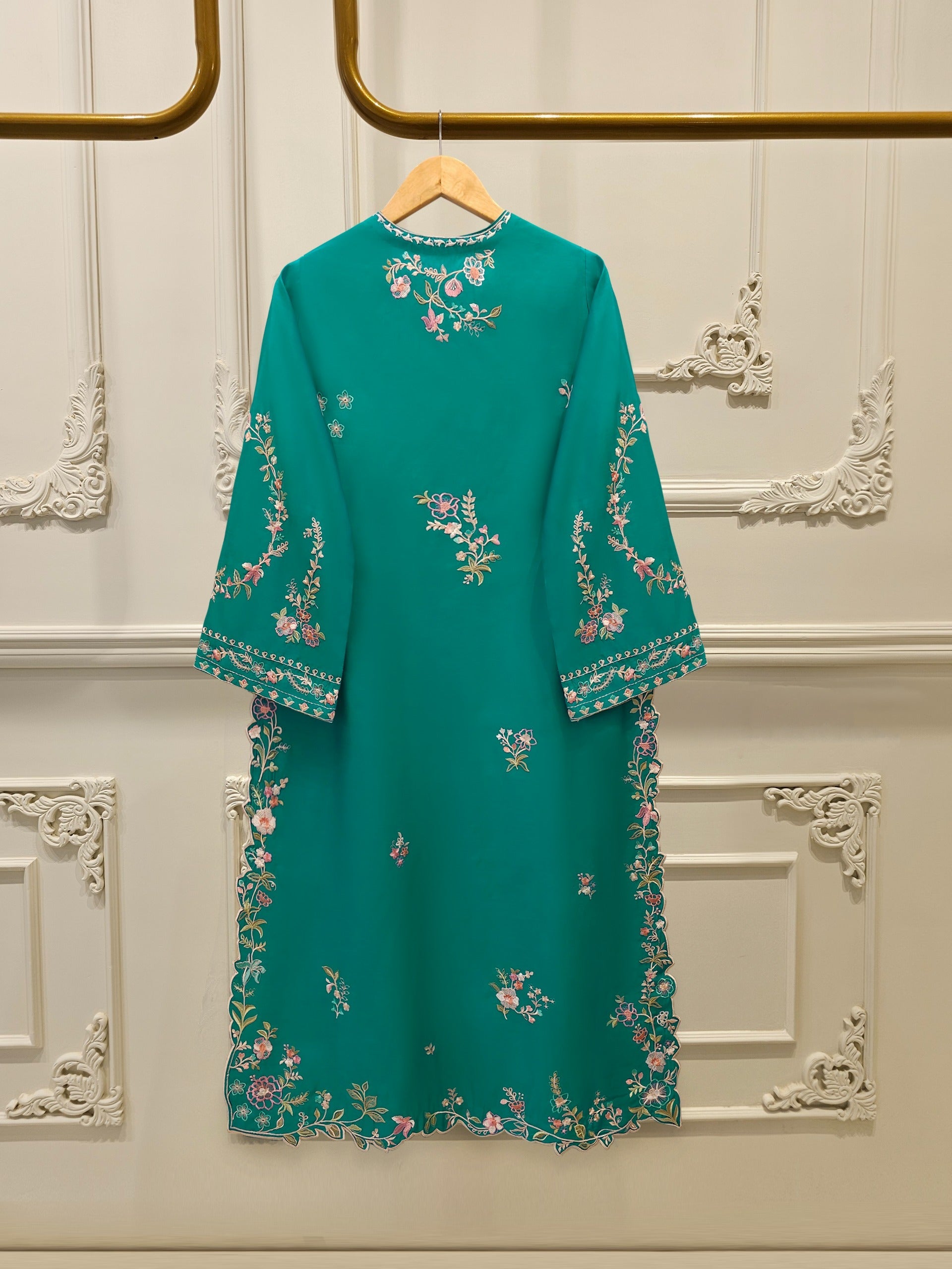 2 Piece- Pure Khaddi Silk Embroidered Suit S113007