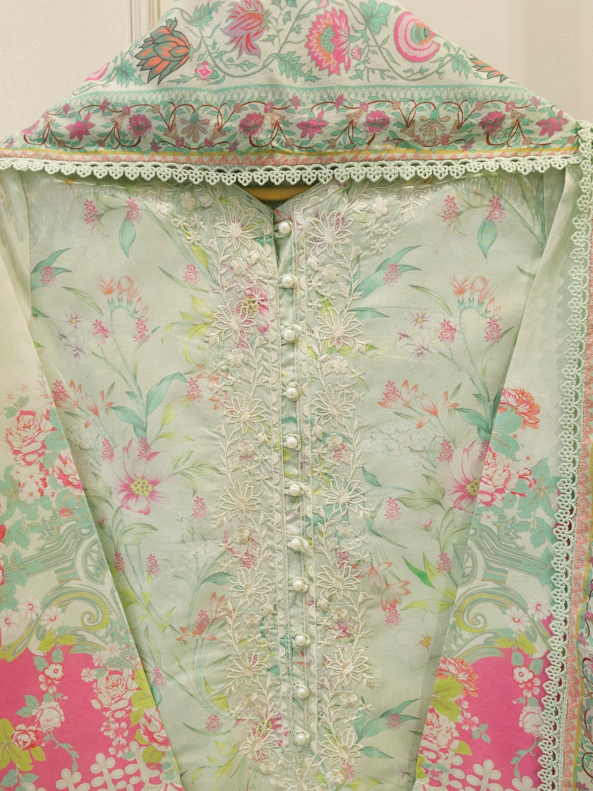 3 Piece - Digital Printed Embroidered Cambric Suit S113067