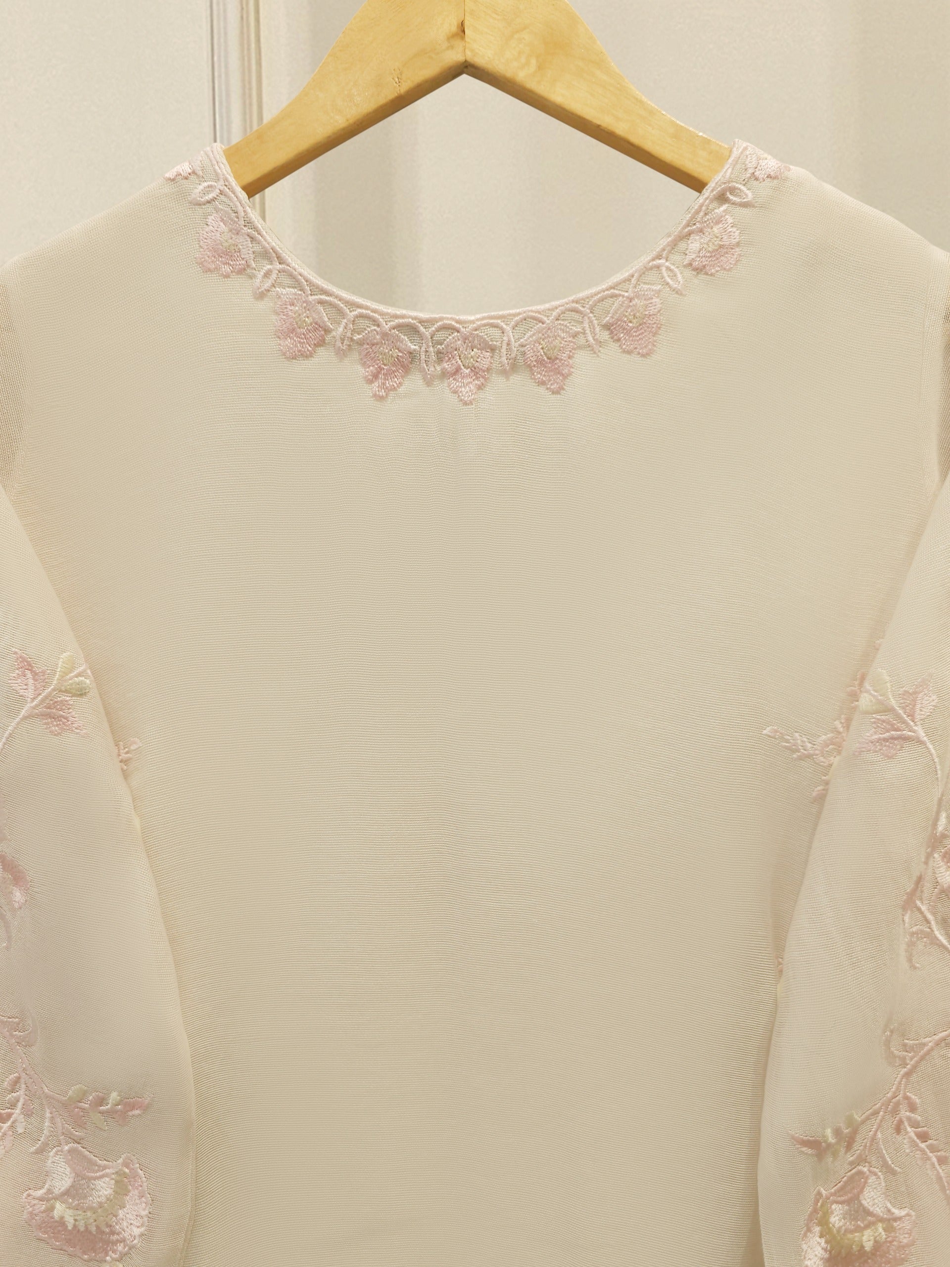 3 Piece - Pure Embroidered Cotton Net Suit S113079