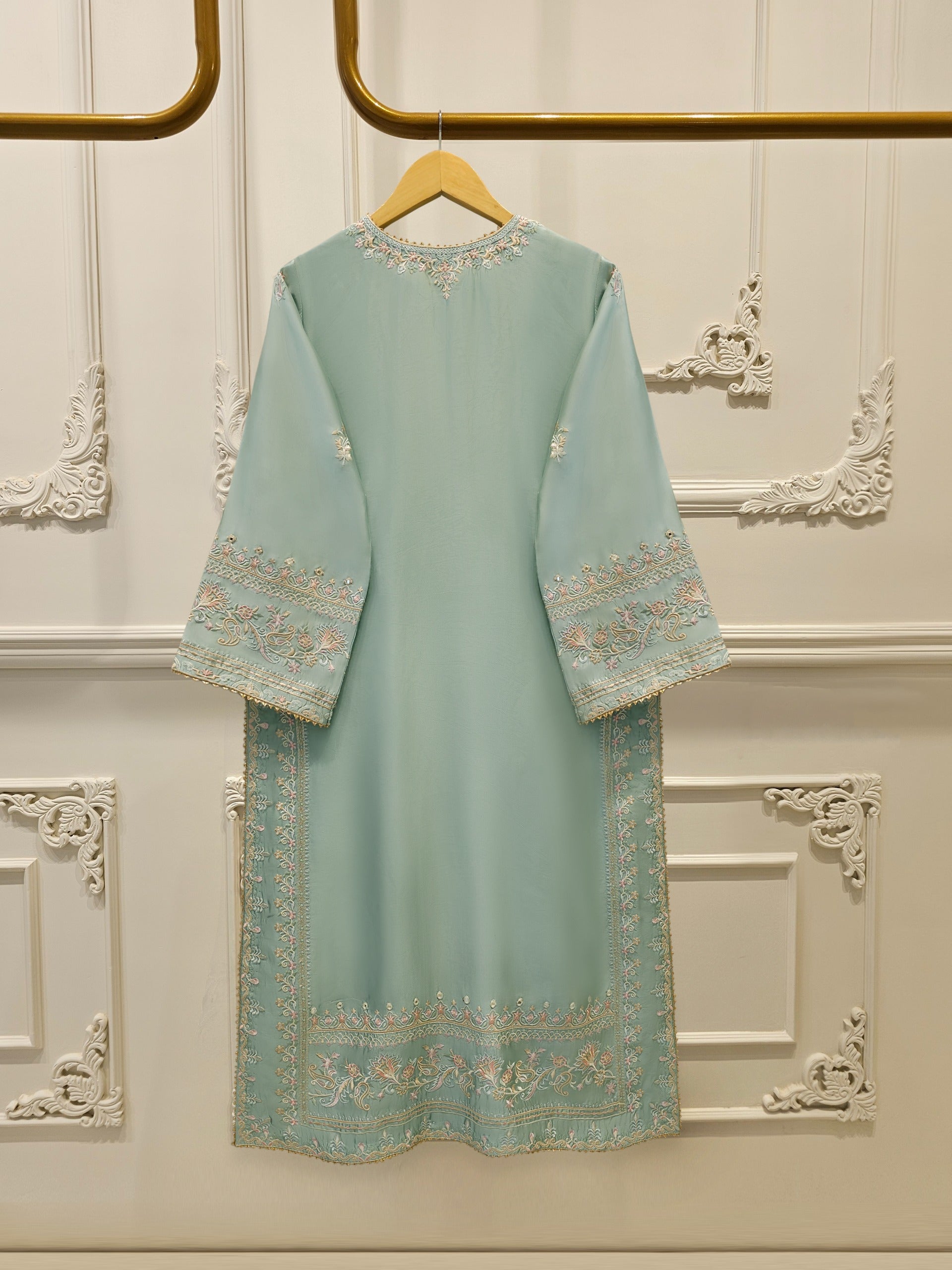 2 Piece- Pure Embroidered Sheesha Silk Suit S113115