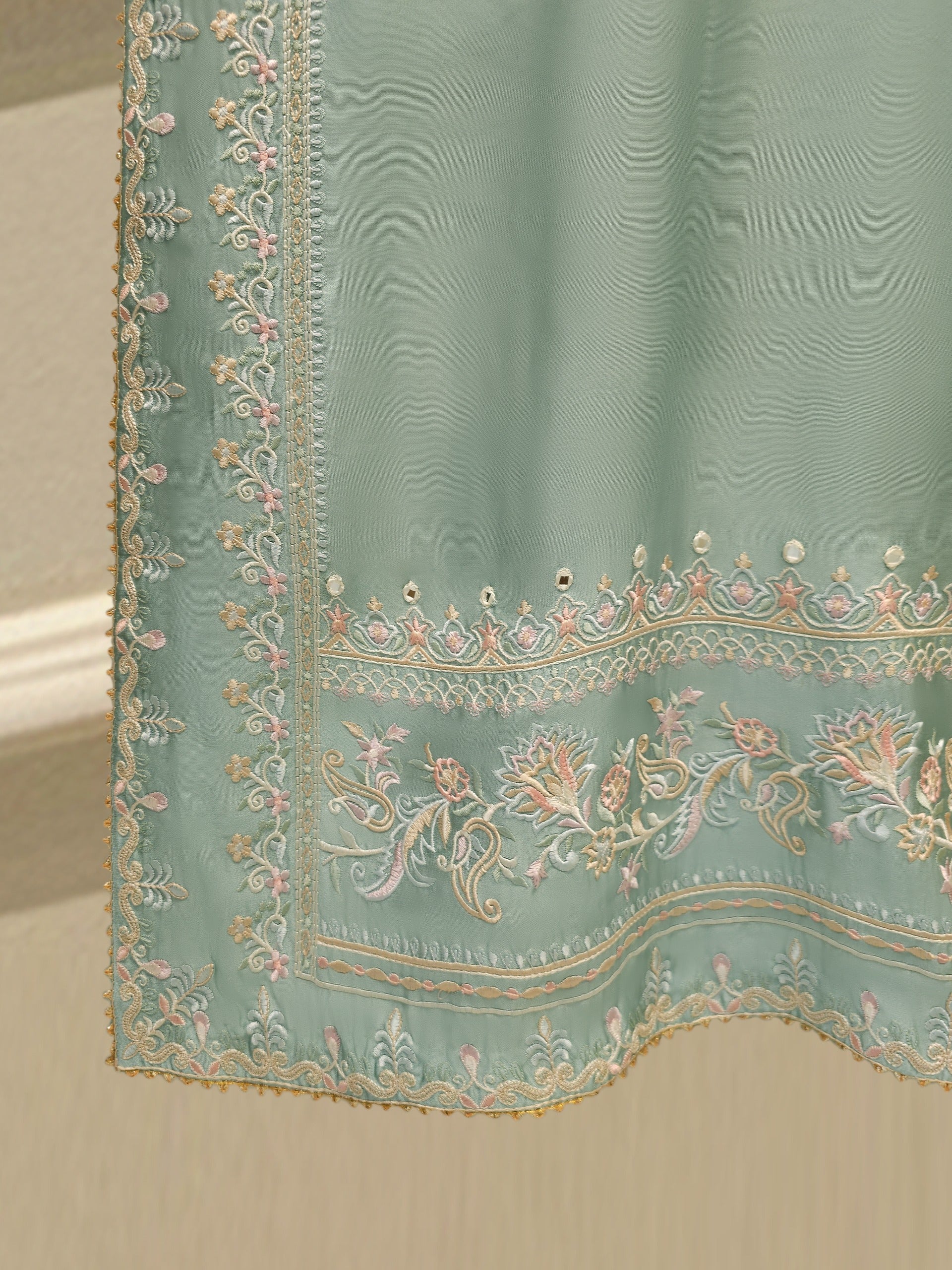 2 Piece- Pure Embroidered Sheesha Silk Suit S113115