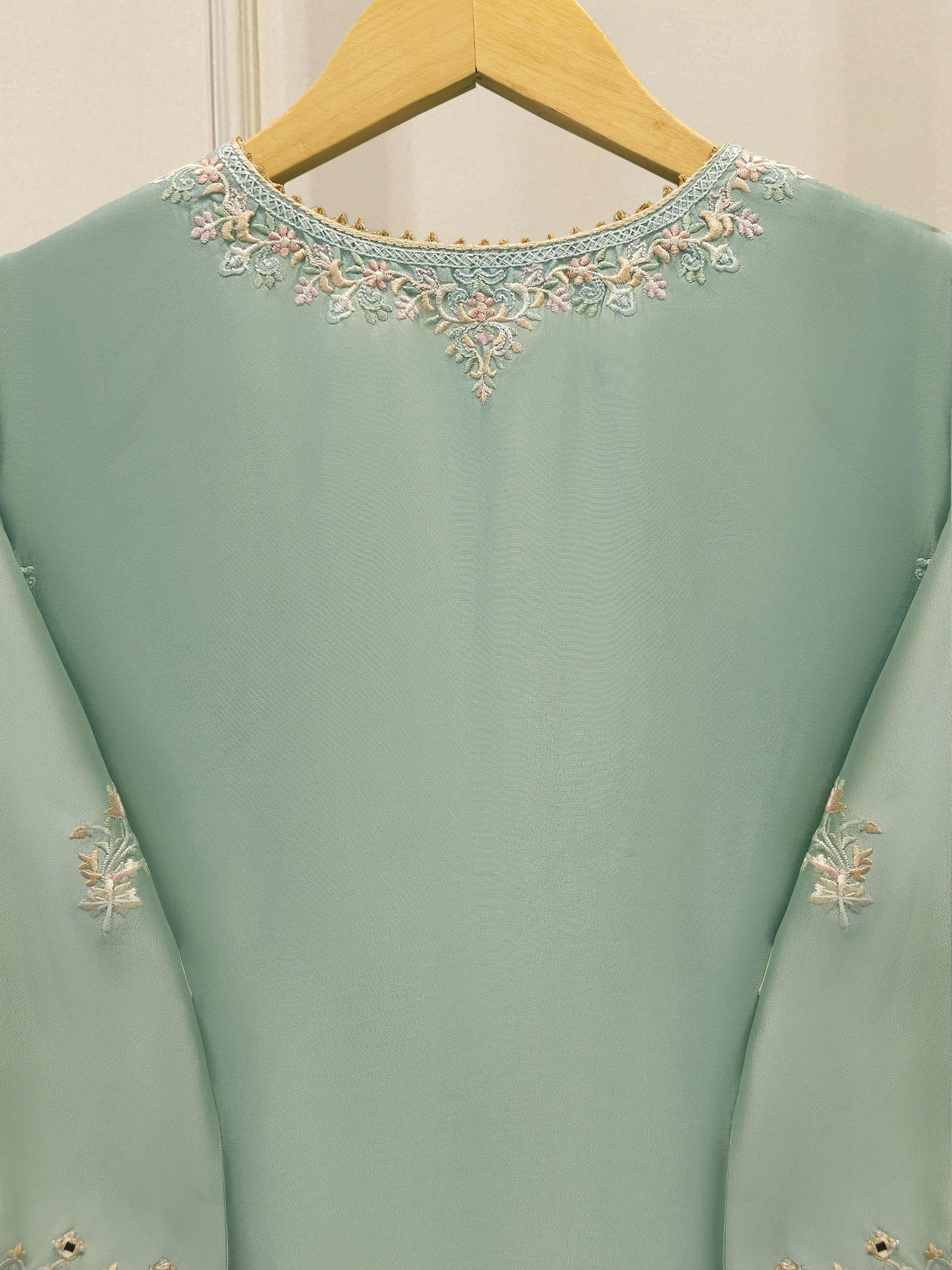 2 Piece- Pure Embroidered Sheesha Silk Suit S113115